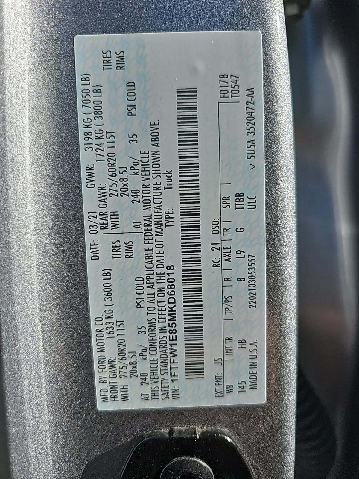 2021 Ford F-150 Lariat AWD