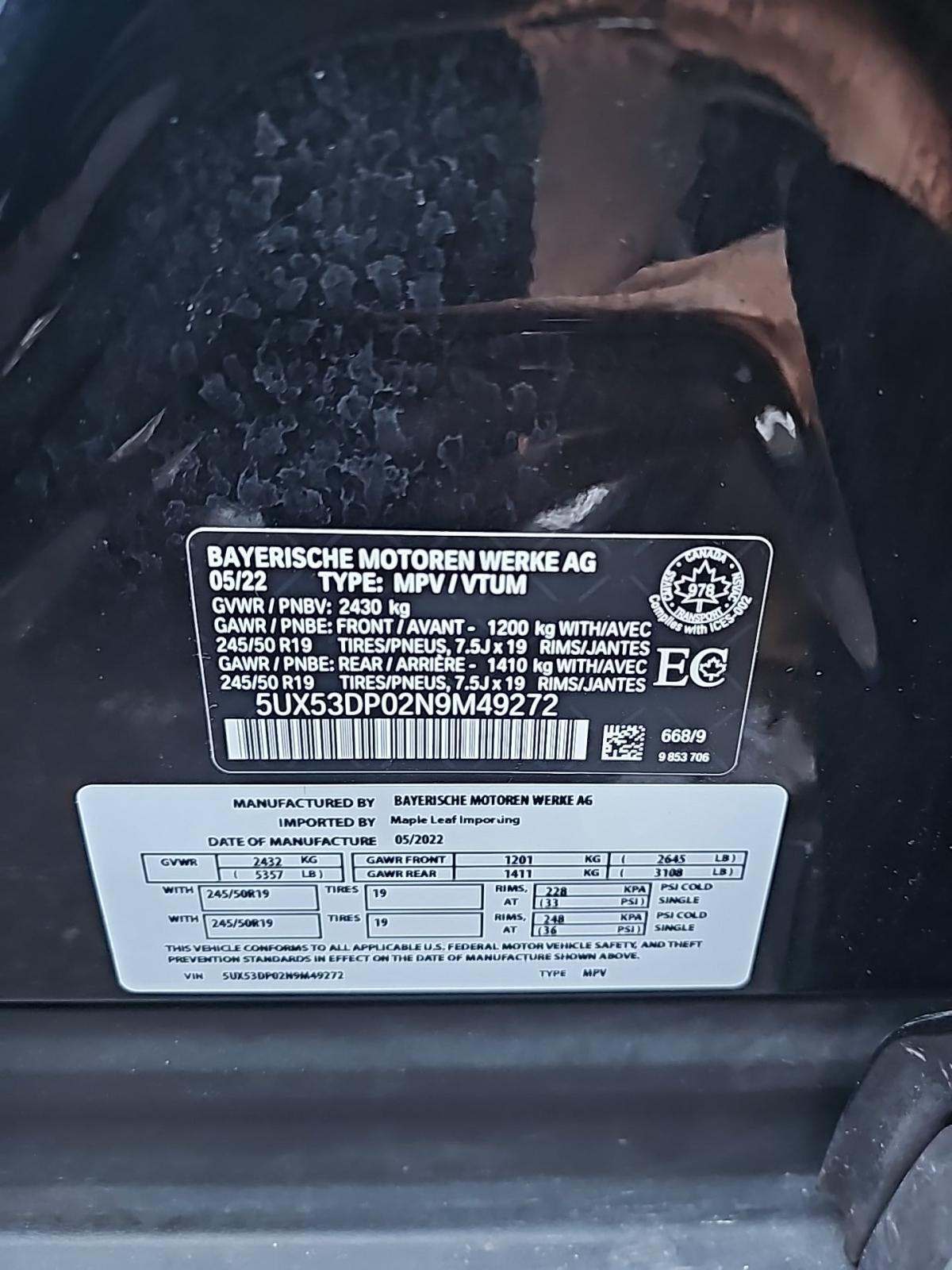 2022 BMW X3 xDrive30i AWD