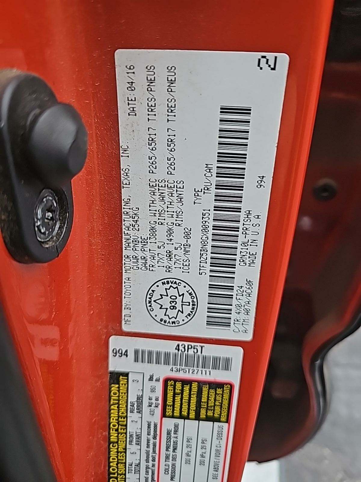 2016 Toyota Tacoma TRD Sport AWD