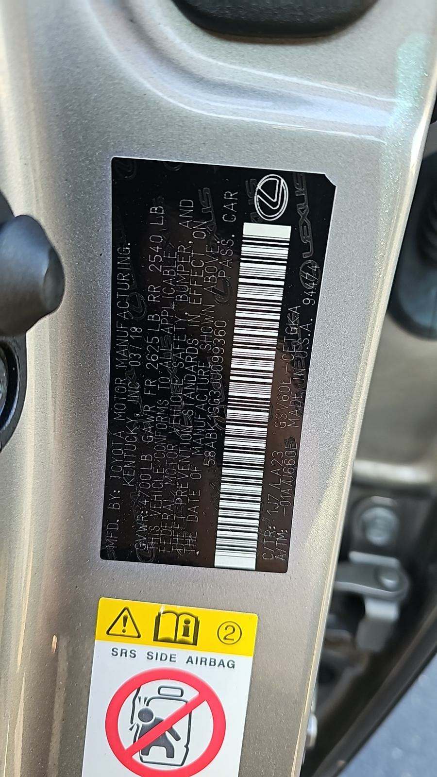 2018 Lexus ES ES 350 FWD