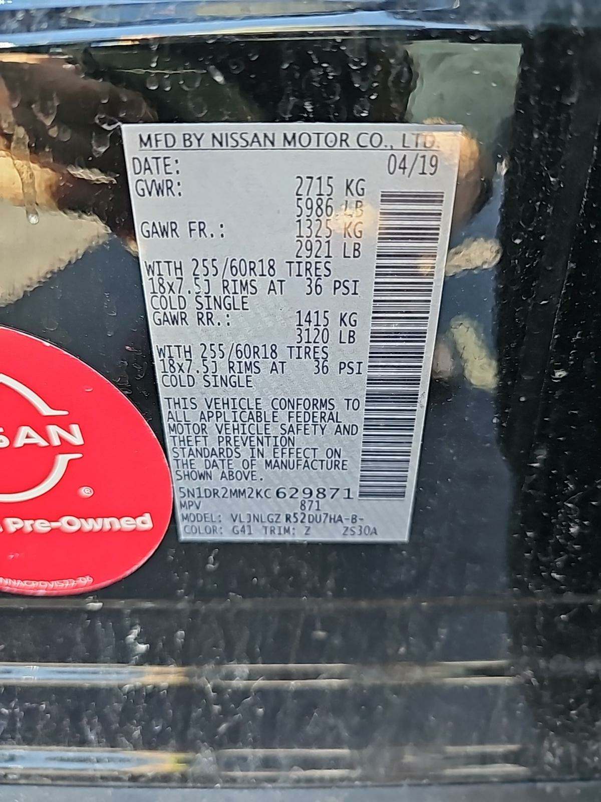 2019 Nissan Pathfinder SL AWD