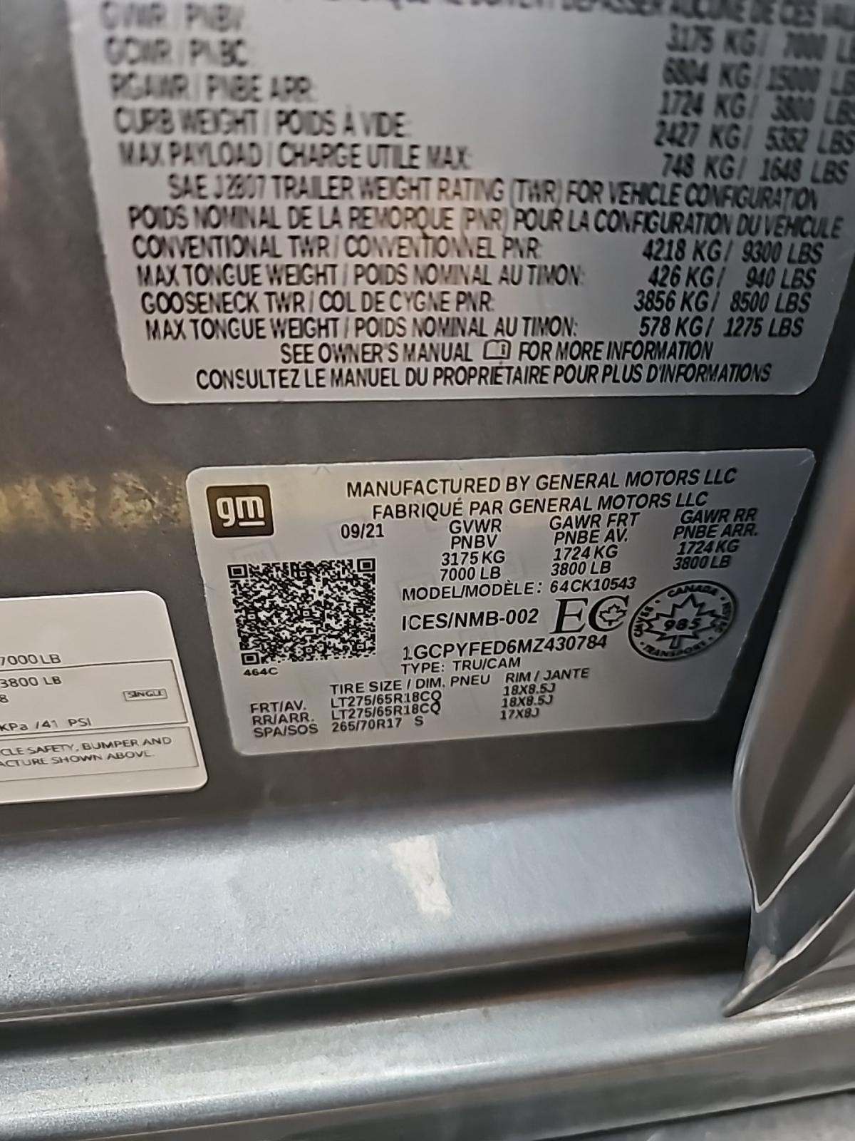 2021 Chevrolet Silverado 1500 LT Trail Boss AWD