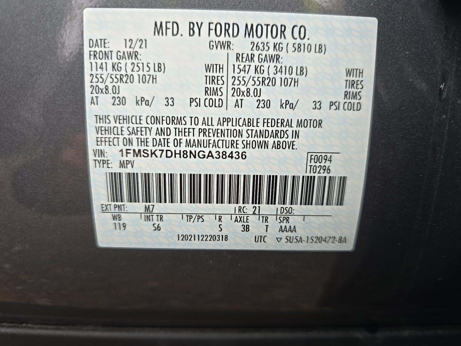 2022 Ford Explorer XLT RWD