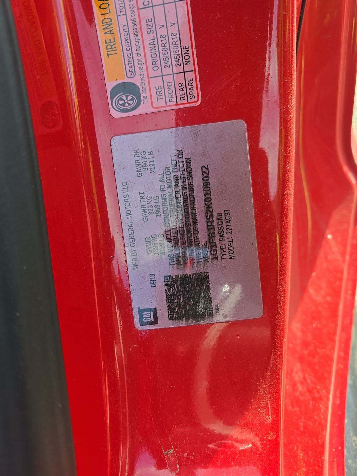 2019 Chevrolet Camaro 1LT RWD