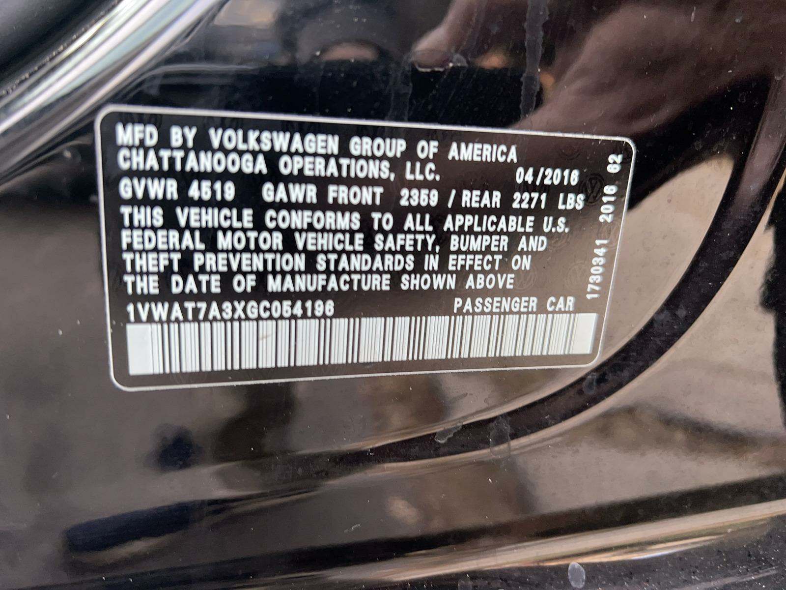 2016 Volkswagen Passat 1.8T S FWD