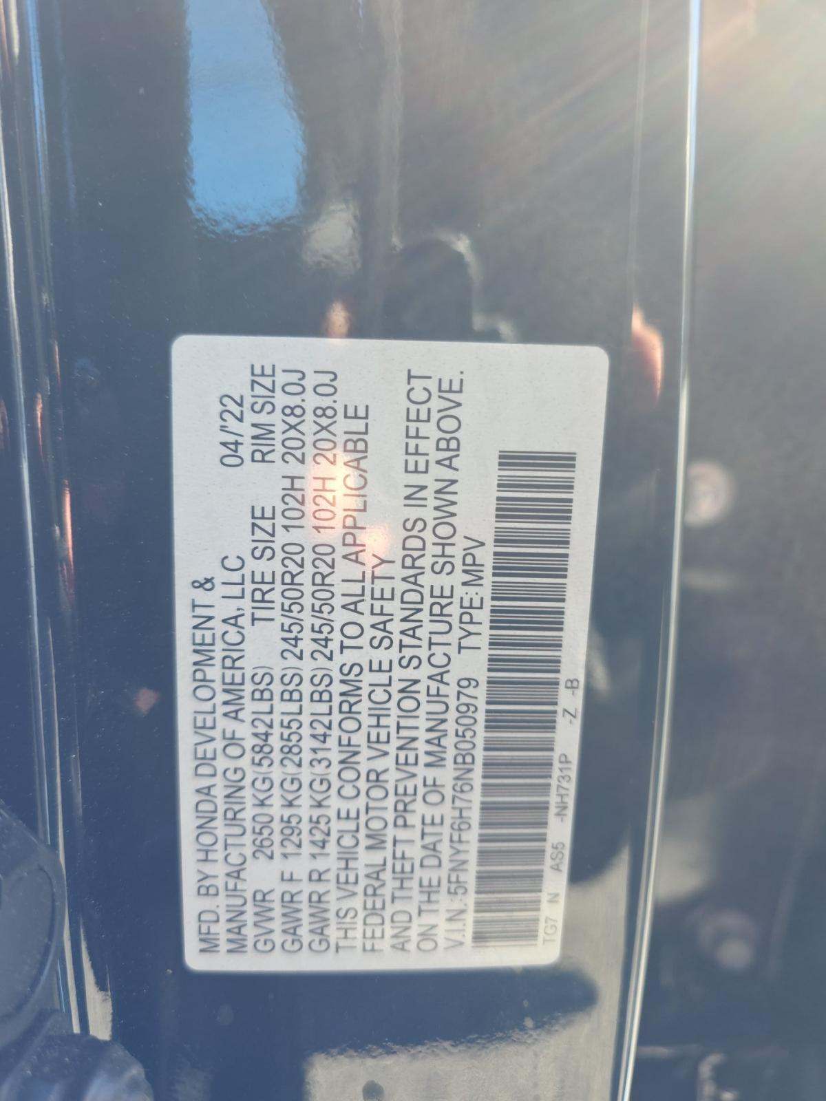 2022 Honda Pilot Black Edition AWD