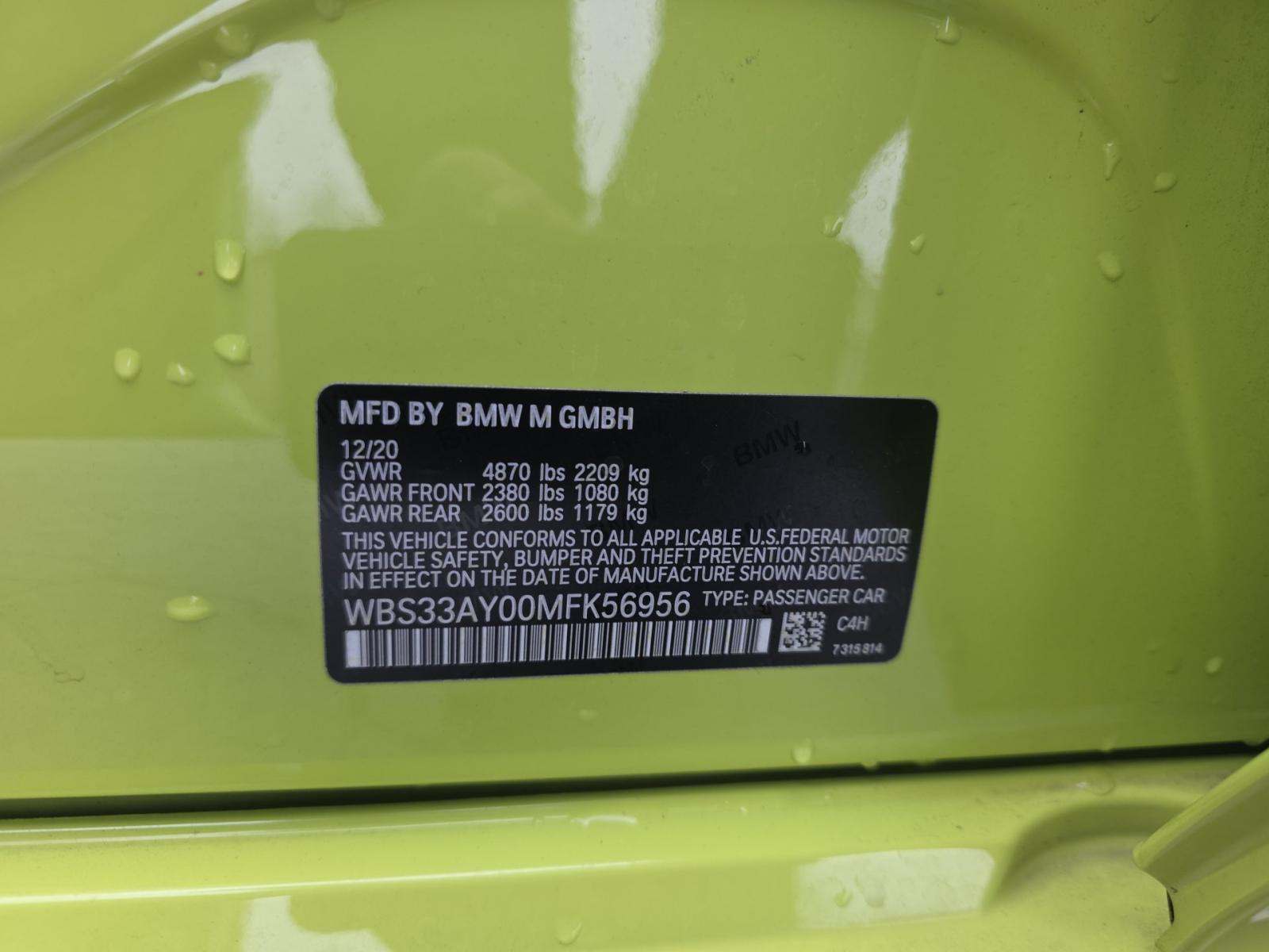 2021 BMW M3 Competition RWD