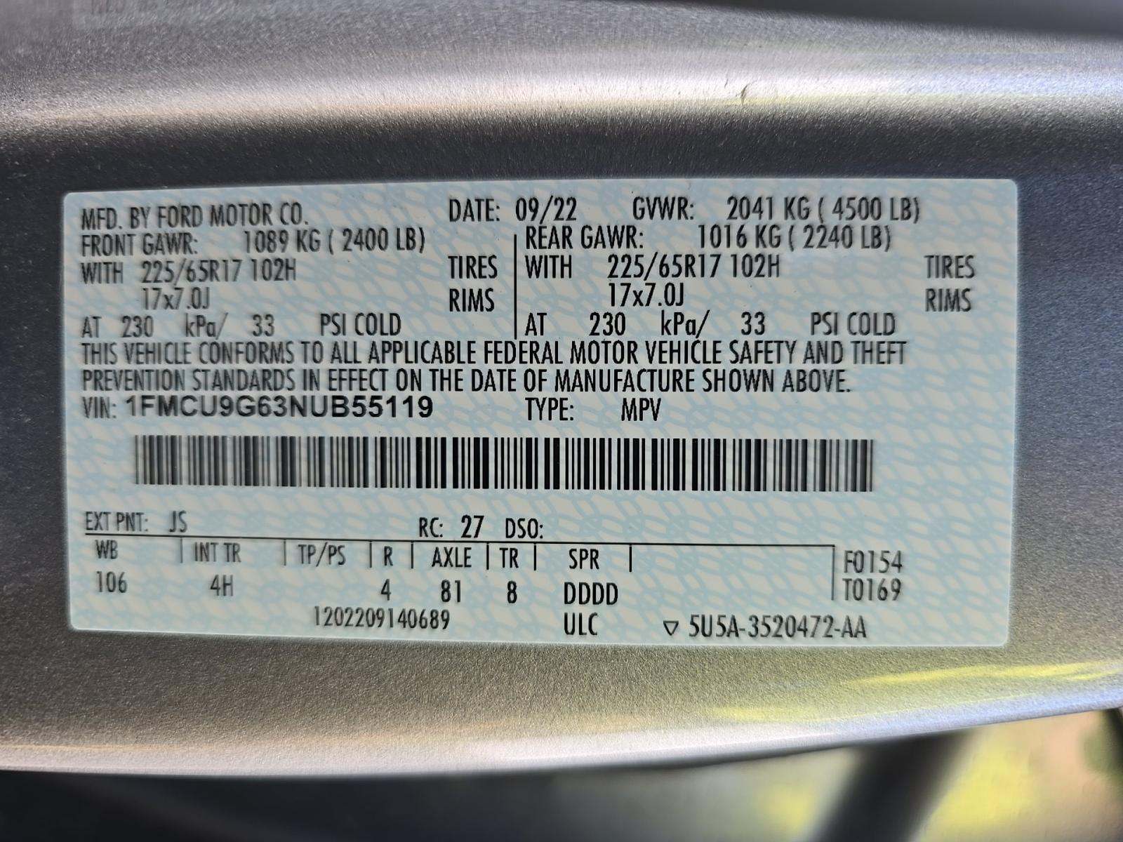 2022 Ford Escape SE AWD