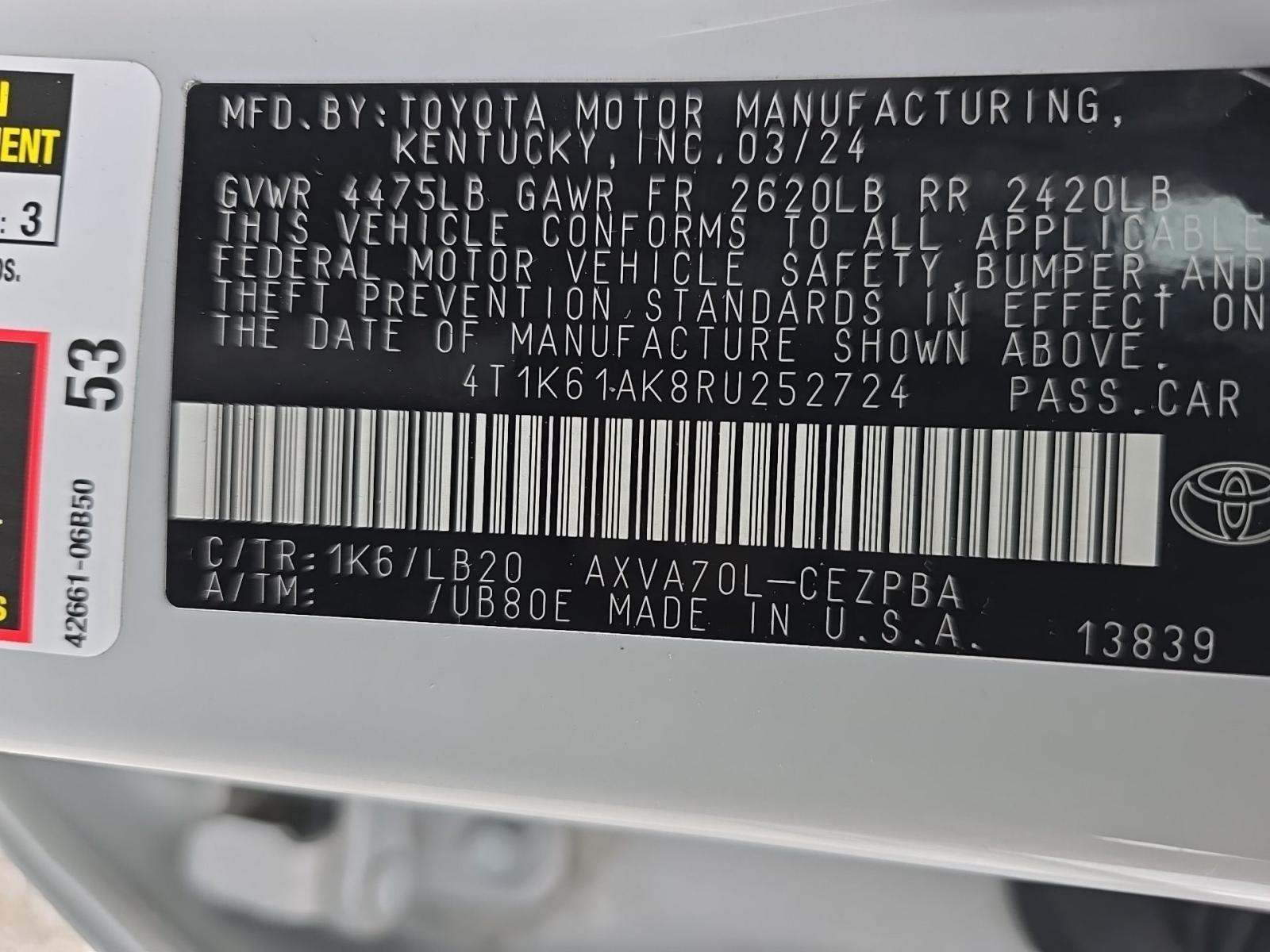 2024 Toyota Camry XSE FWD