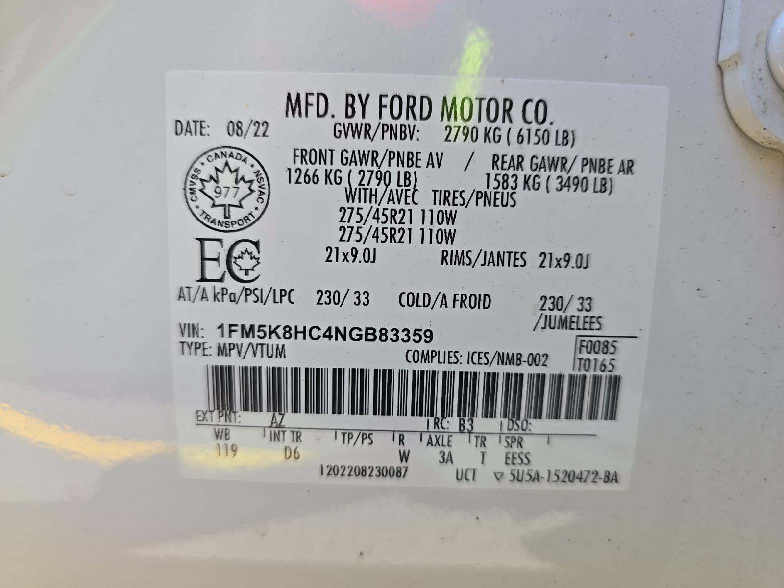 2022 Ford Explorer Platinum AWD