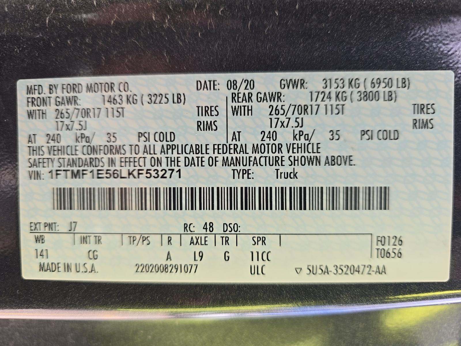 2020 Ford F-150 XL AWD