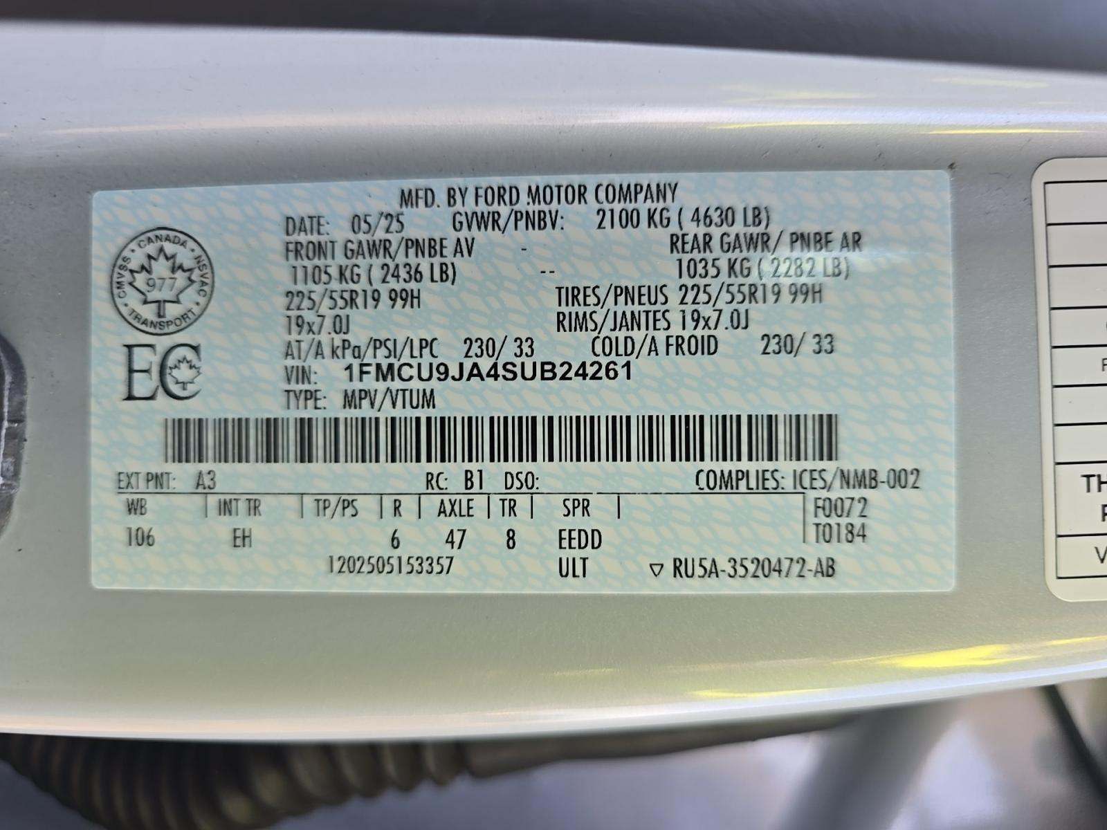 2025 Ford Escape Platinum AWD