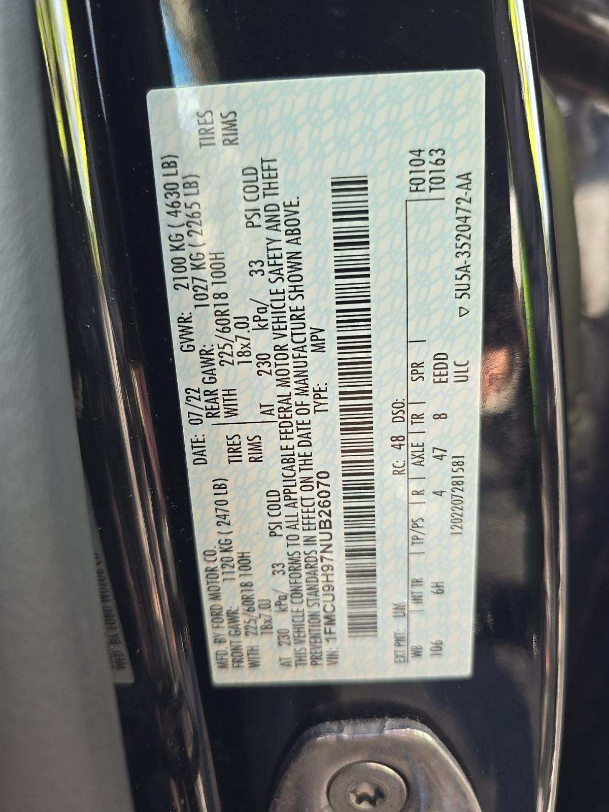 2022 Ford Escape SEL AWD