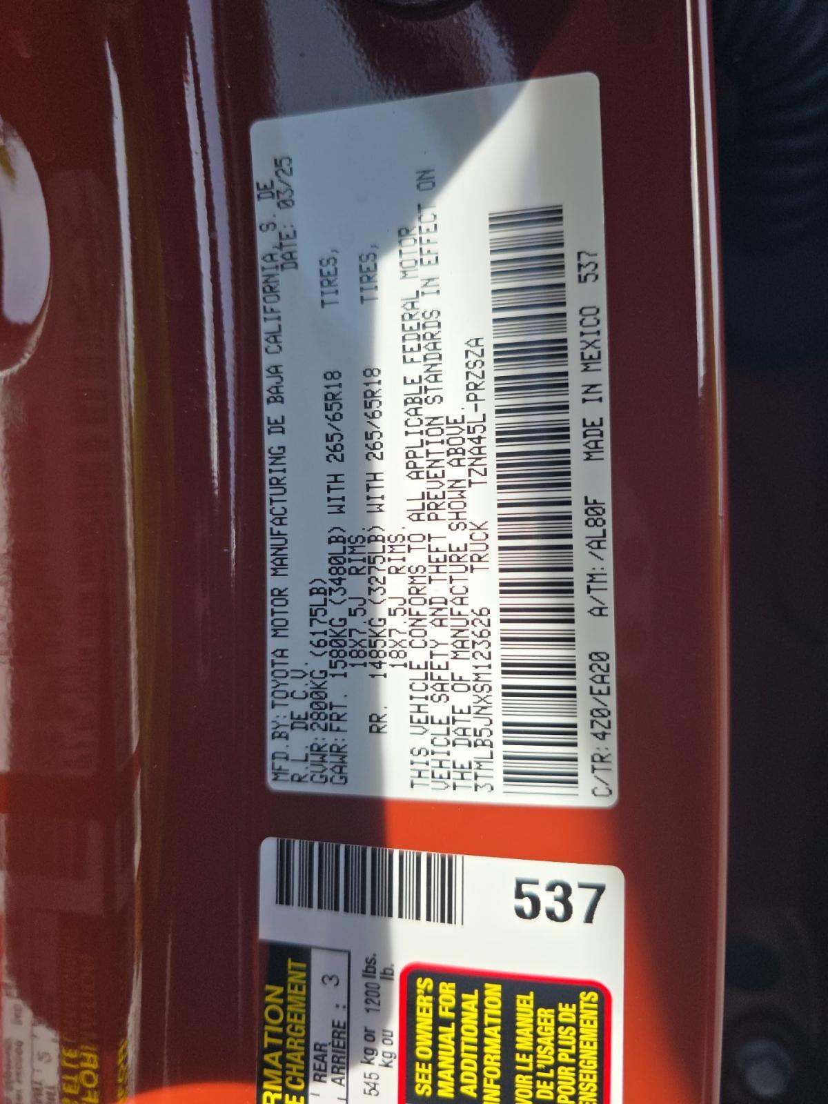 2025 Toyota Tacoma TRD Sport AWD