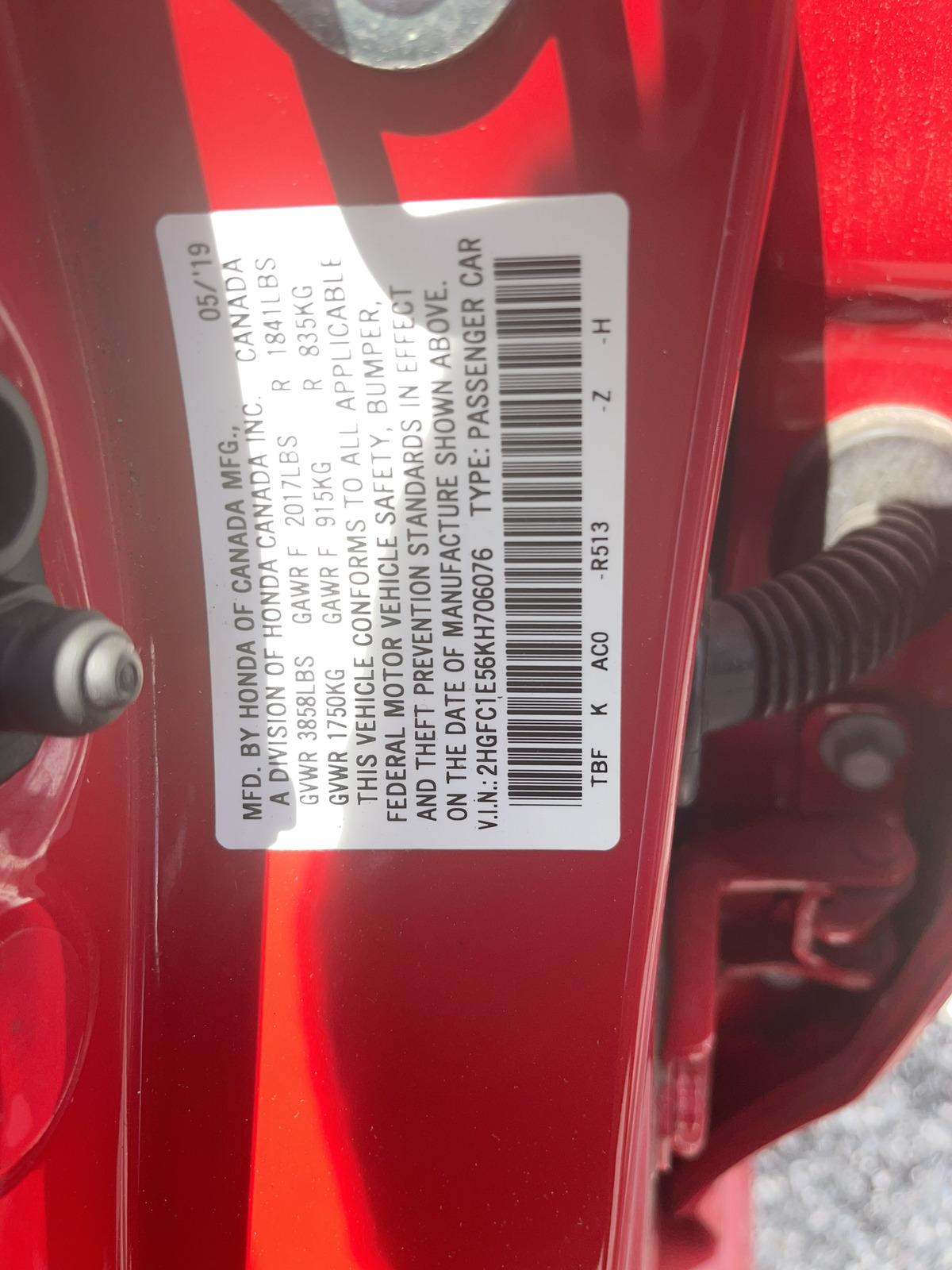 2019 Honda Civic Si 4D SEDAN FWD