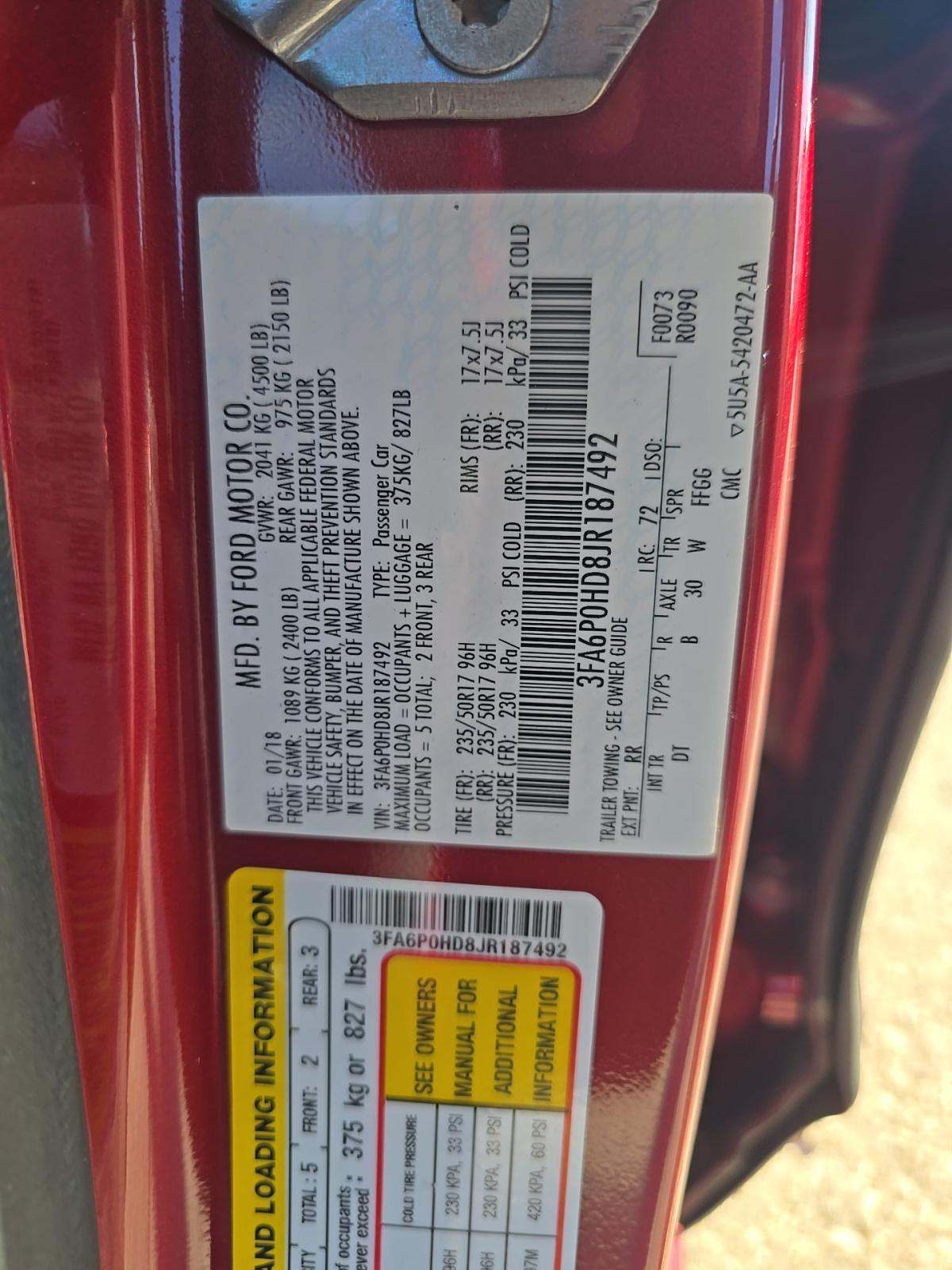 2018 Ford Fusion SE FWD