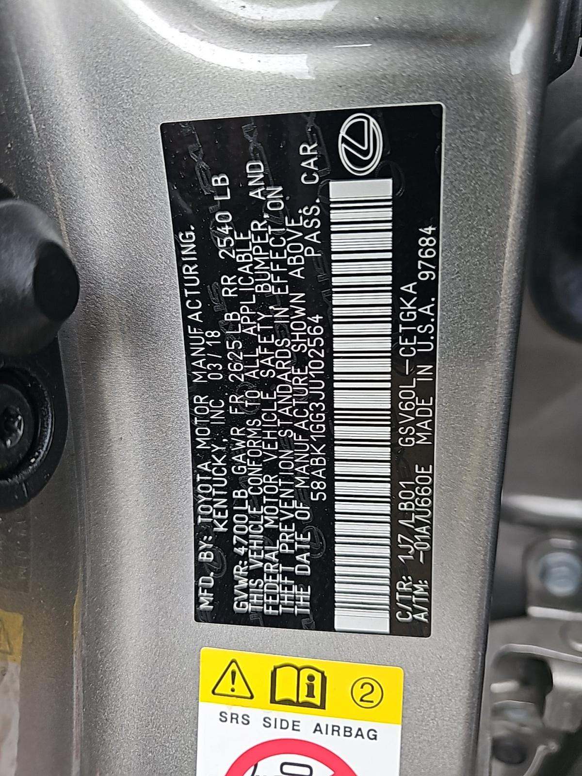 2018 Lexus ES ES 350 FWD