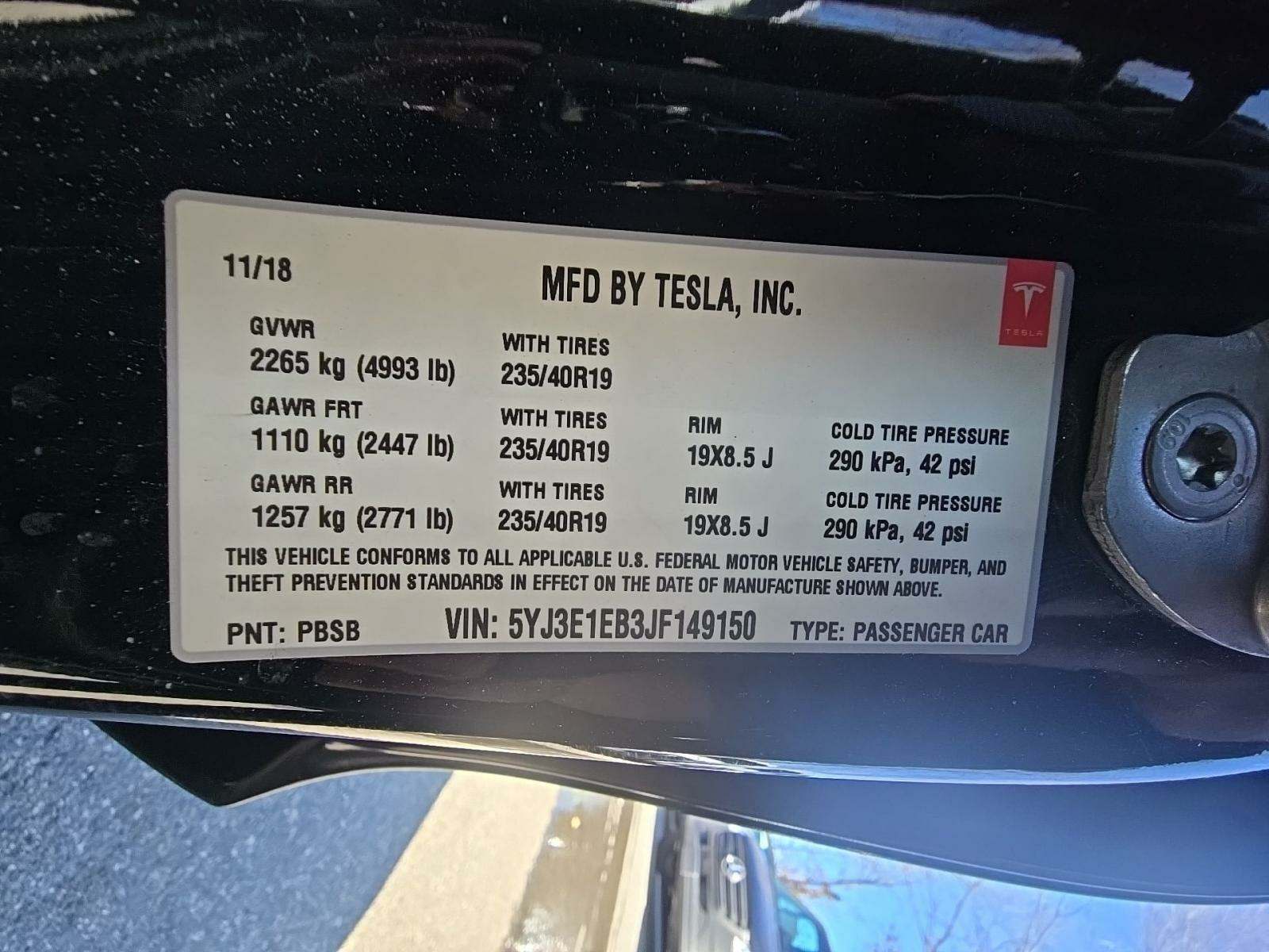 2018 Tesla Model 3 Long Range AWD