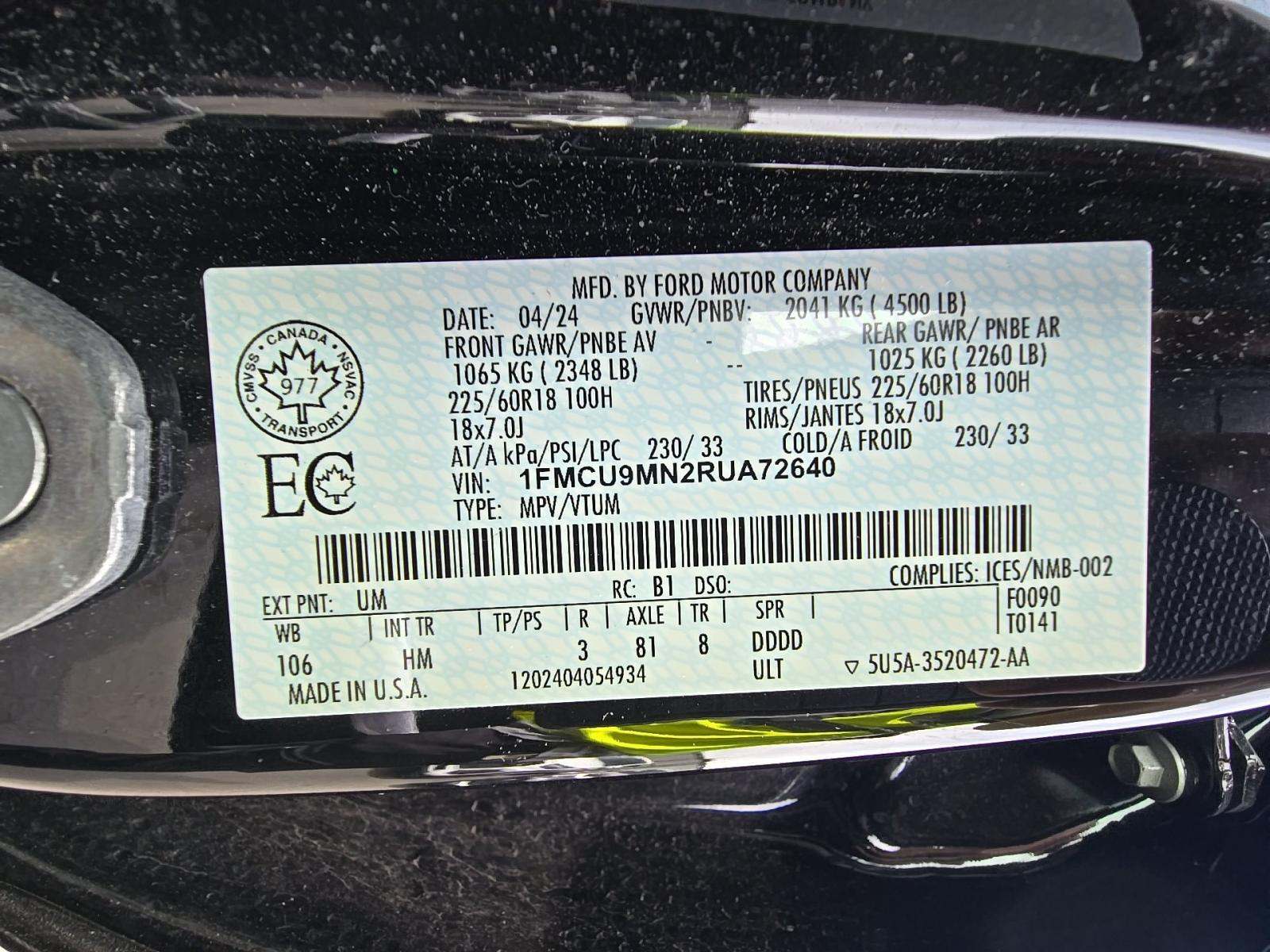 2024 Ford Escape ST-Line AWD