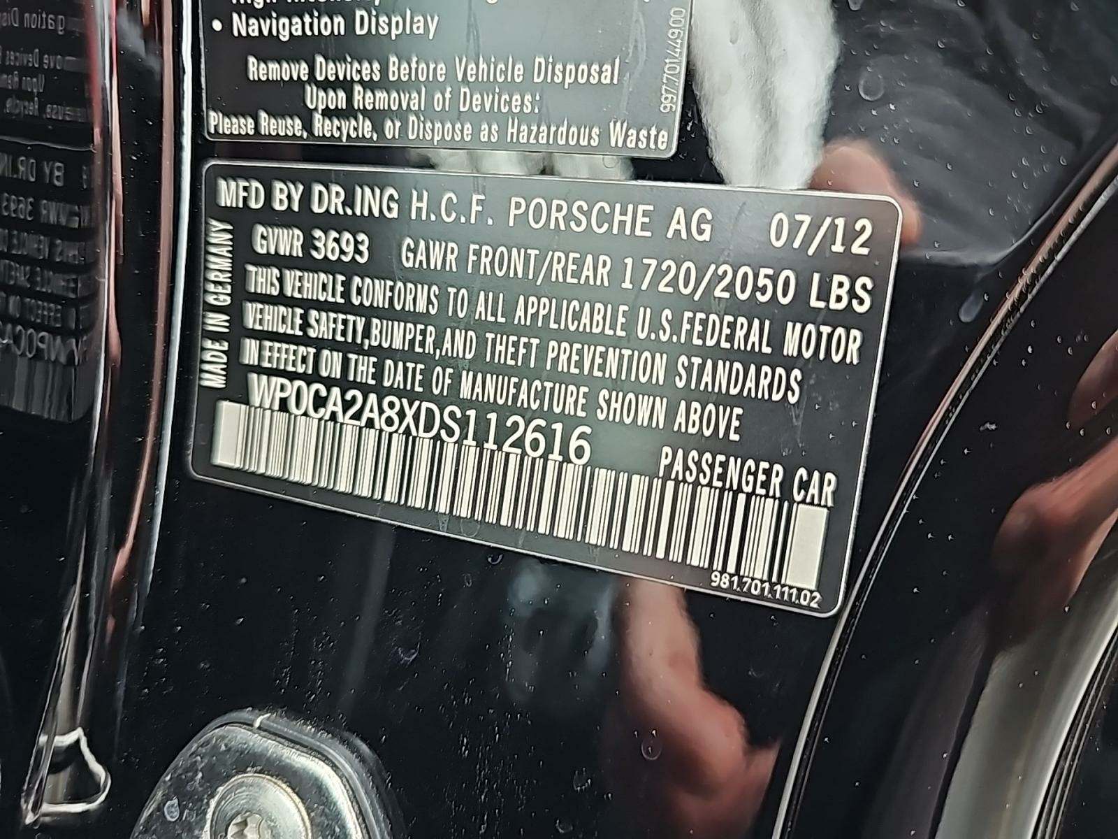 2013 Porsche Boxster Base RWD