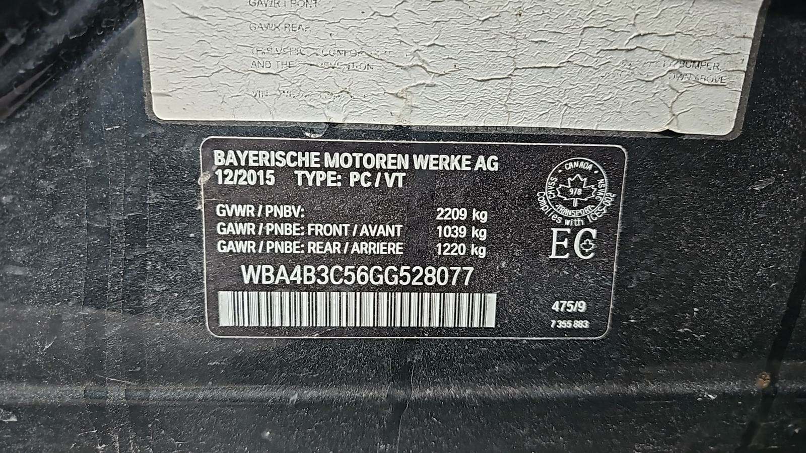 2016 BMW 4 Series 435i xDrive M SPORT LINE AWD