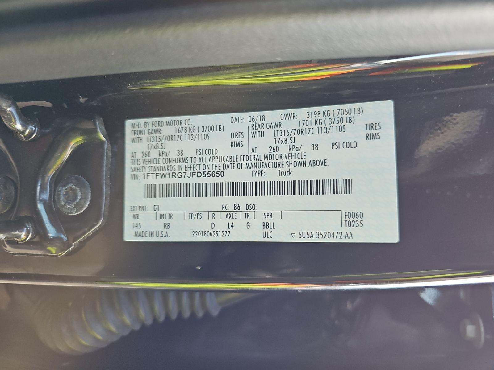 2018 Ford F-150 Raptor AWD