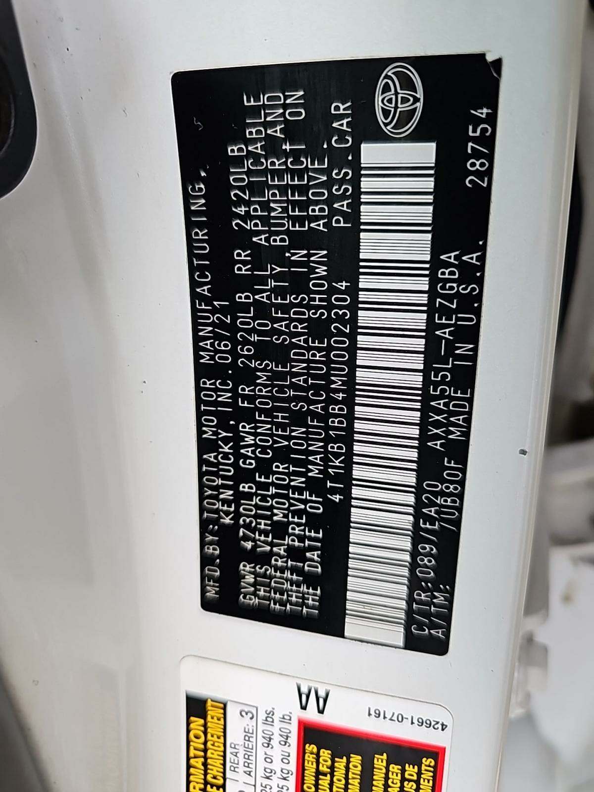 2021 Toyota Avalon XLE AWD