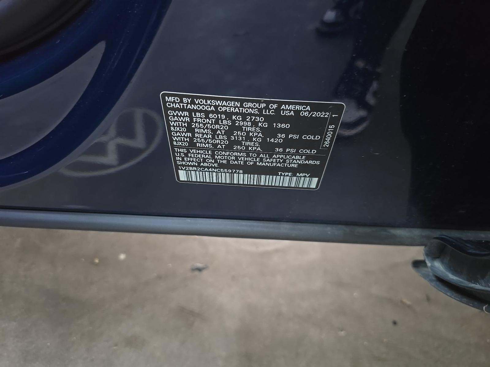 2022 Volkswagen Atlas 3.6L SEL AWD