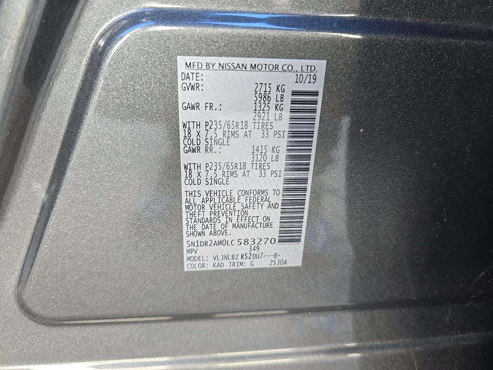 2020 Nissan Pathfinder S AWD