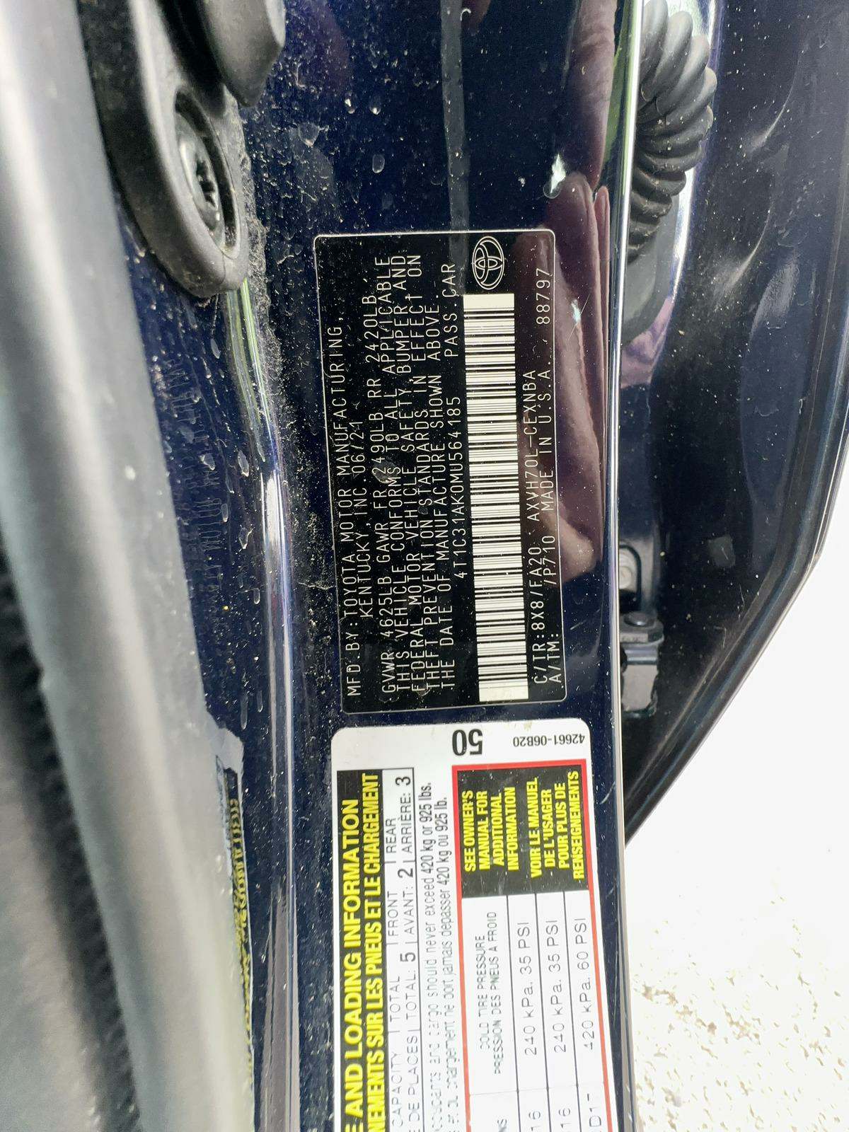 2021 Toyota Camry Hybrid LE FWD