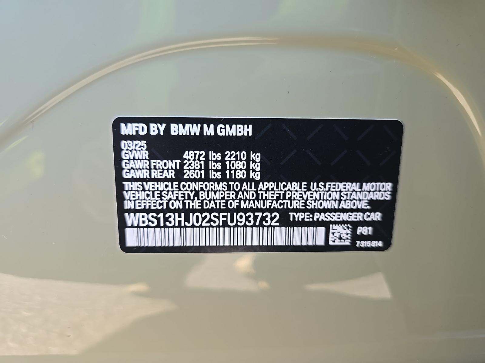 2025 BMW M3 Base RWD