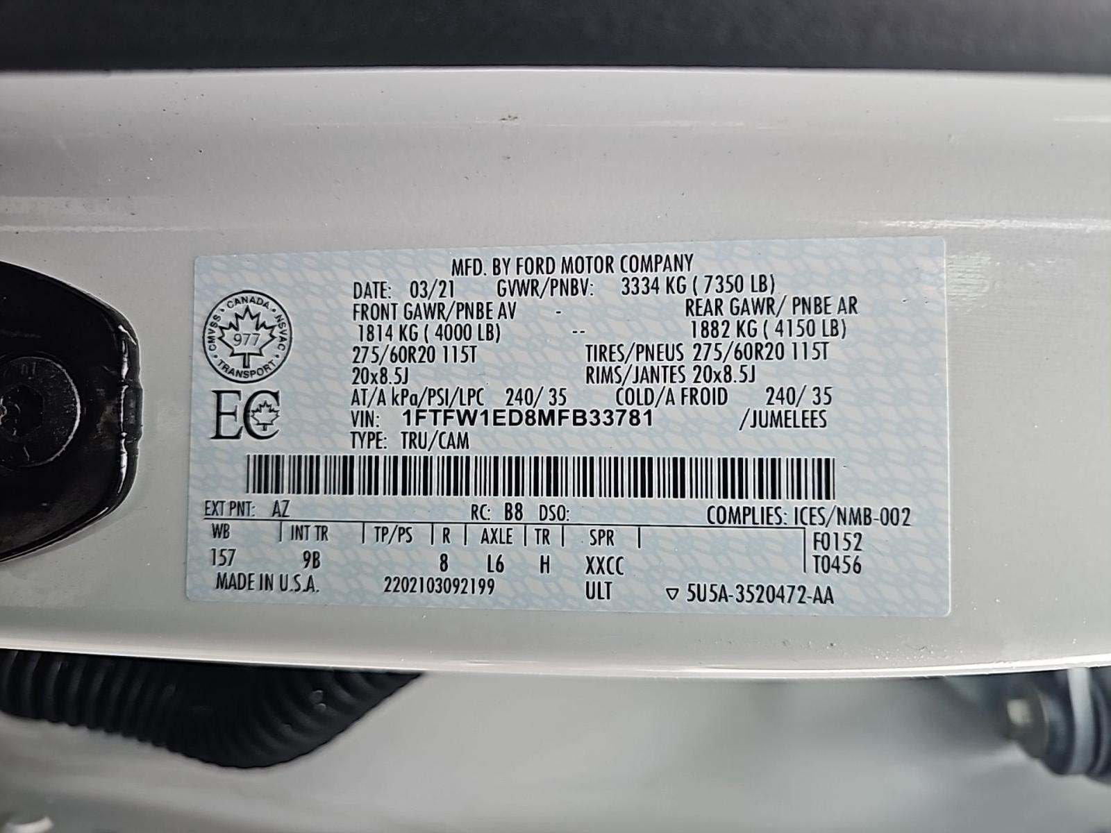 2021 Ford F-150 Hybrid Platinum AWD