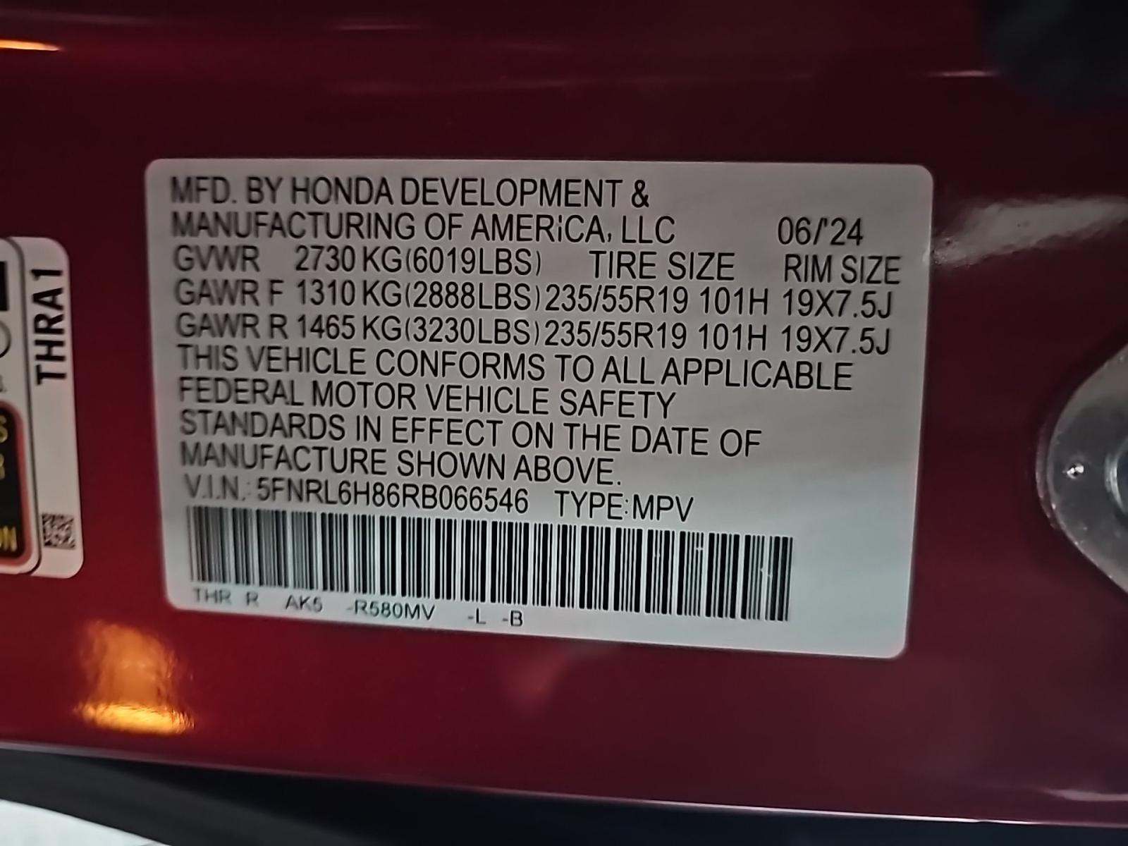 2024 Honda Odyssey Touring FWD