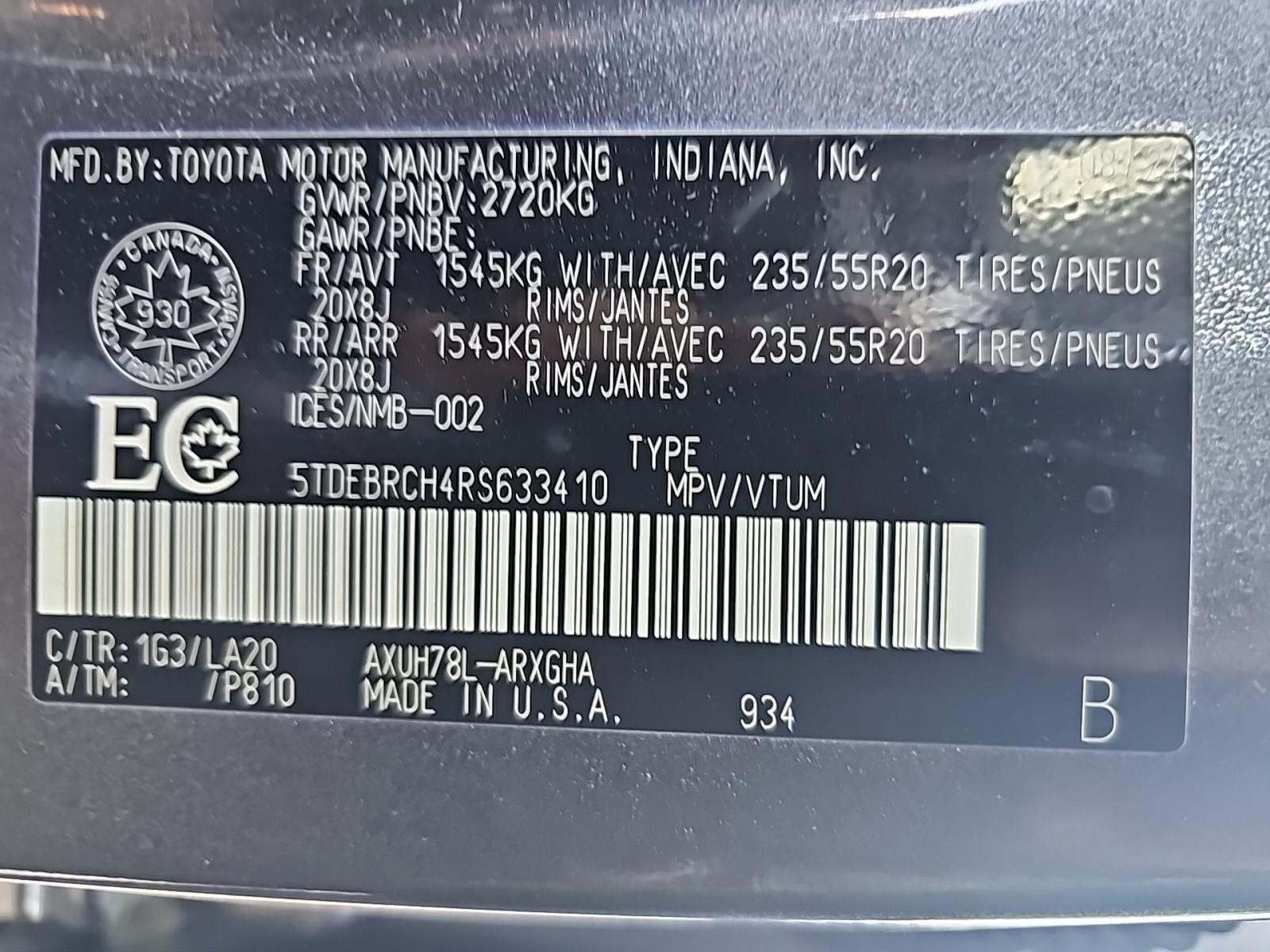 2024 Toyota Highlander Hybrid Limited AWD