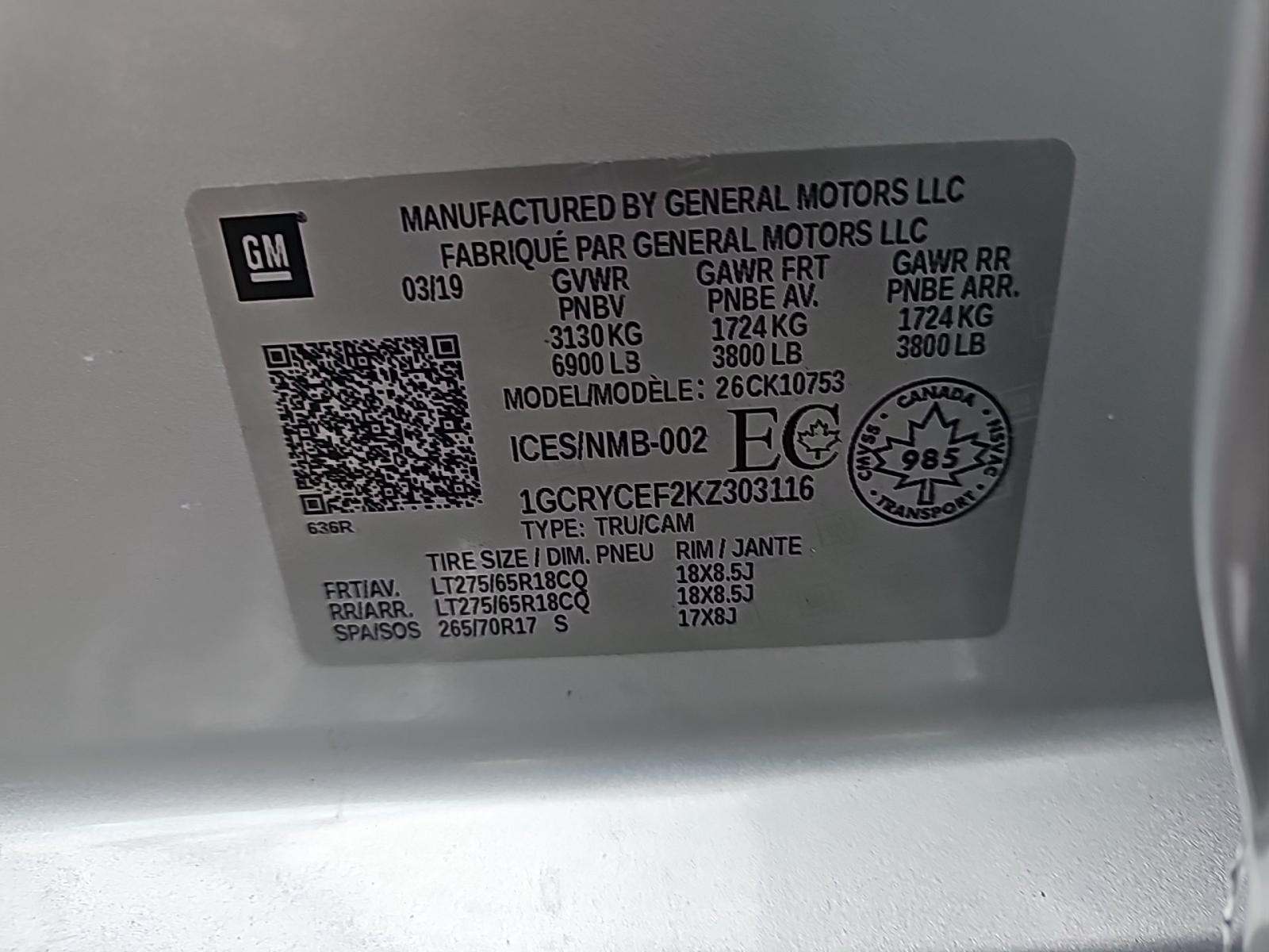 2019 Chevrolet Silverado 1500 Custom Trail Boss AWD