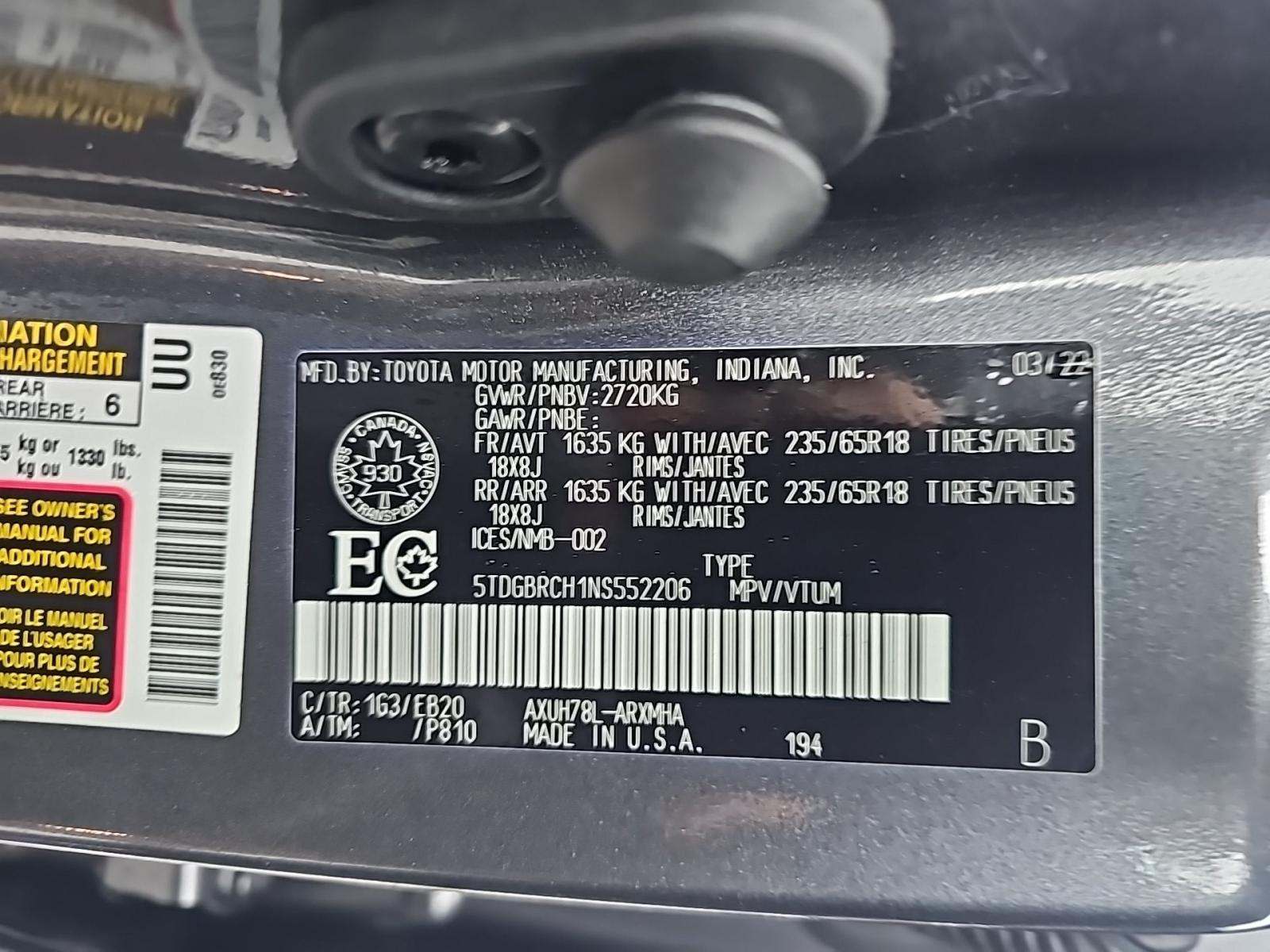 2022 Toyota Highlander Hybrid XLE AWD