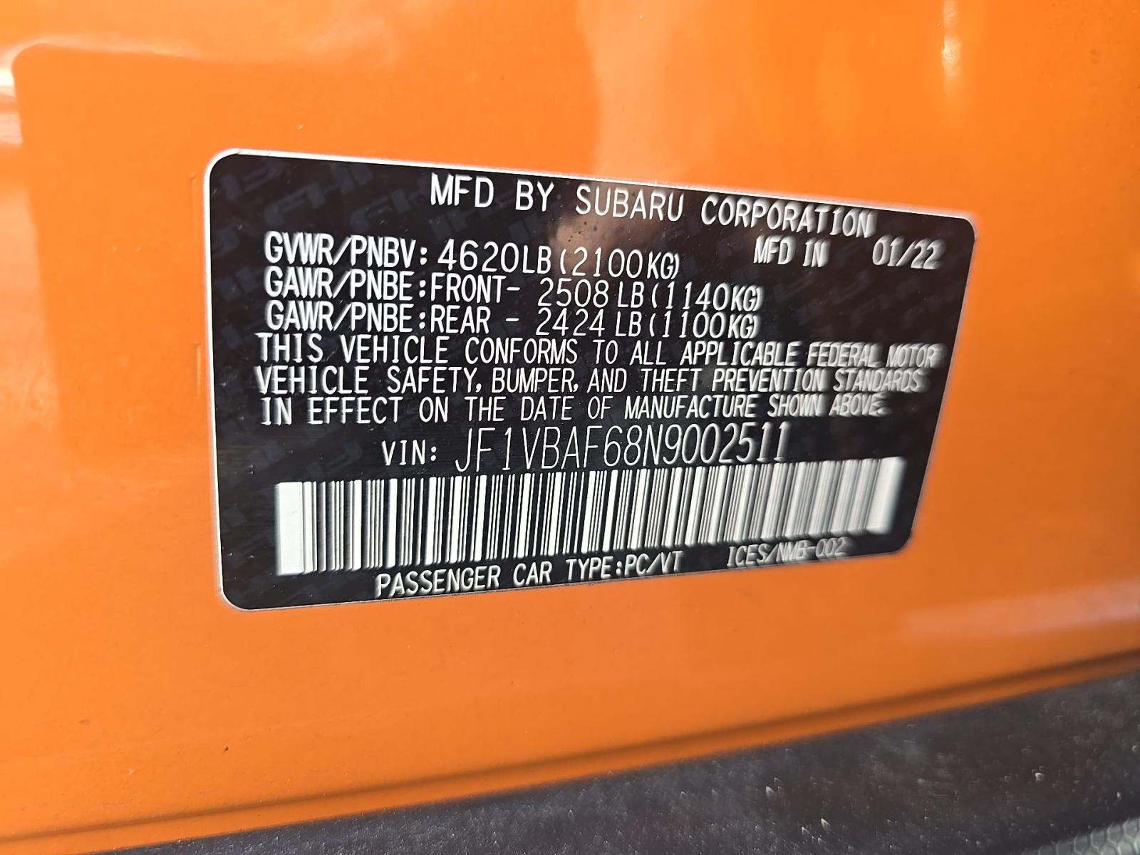 2022 Subaru WRX Premium AWD