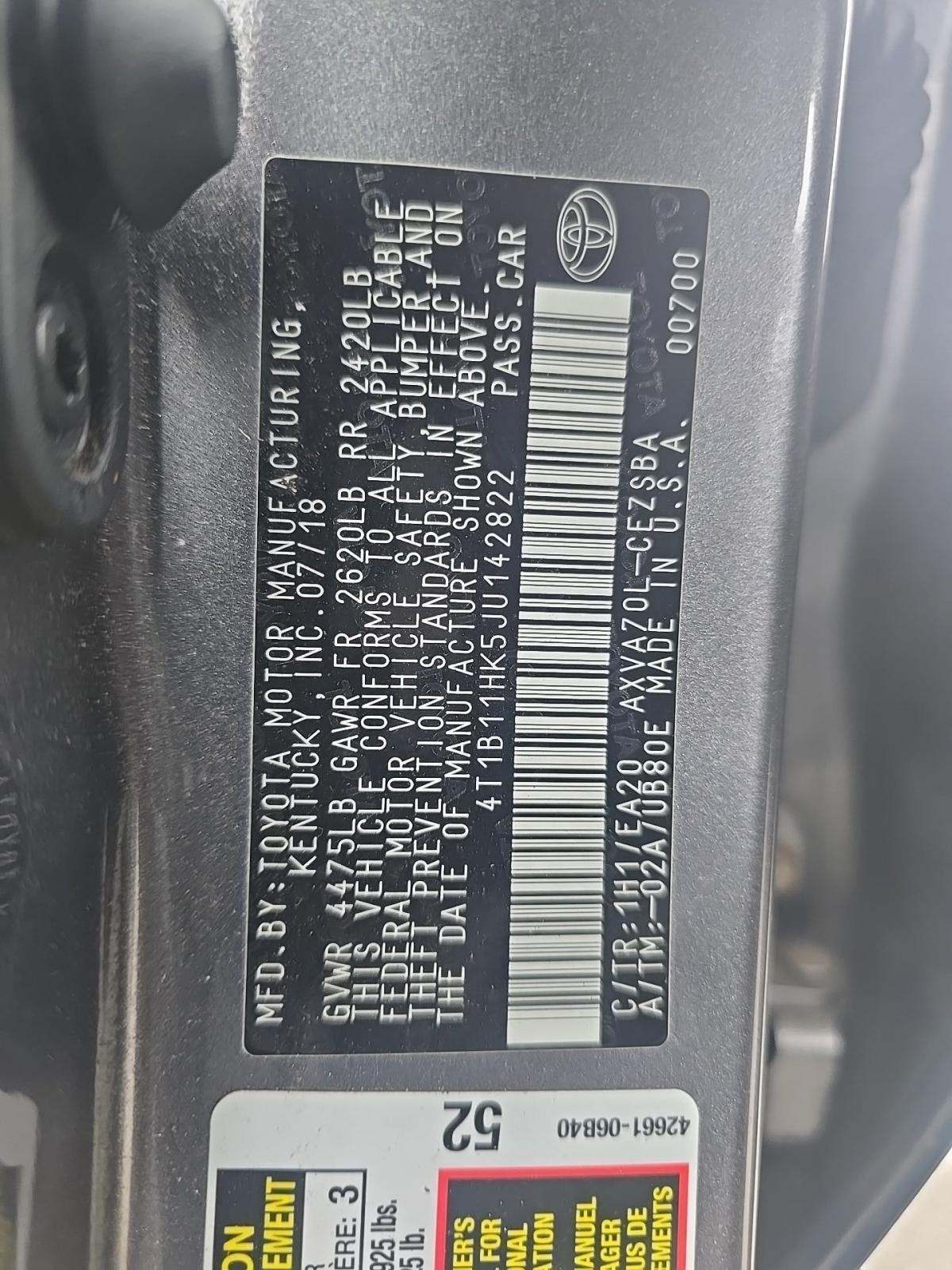 2018 Toyota Camry SE FWD