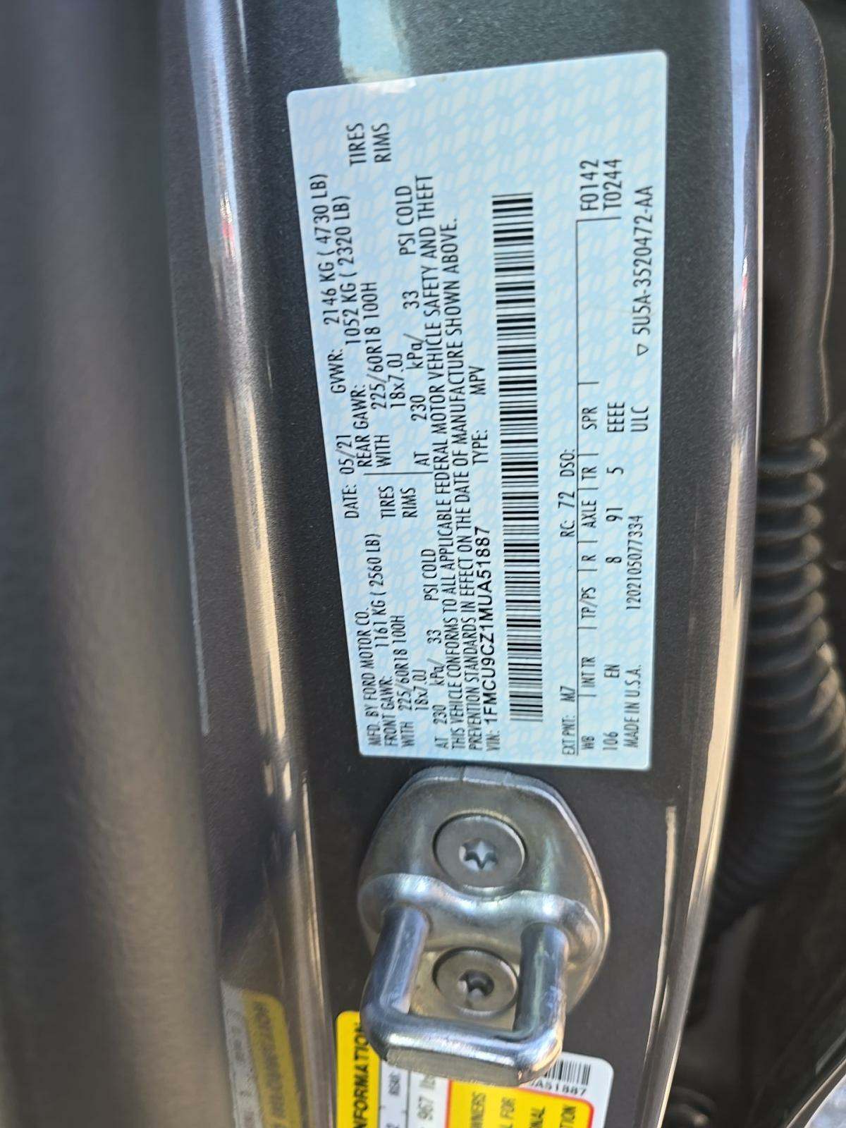 2021 Ford Escape Hybrid SEL AWD