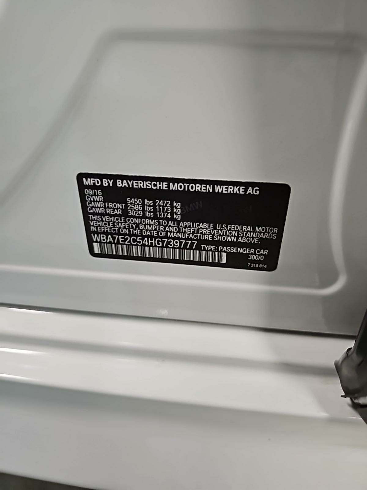 2017 BMW 7 Series 740i RWD