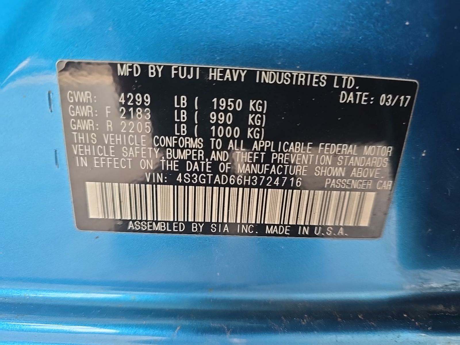 2017 Subaru Impreza 2.0i Premium AWD