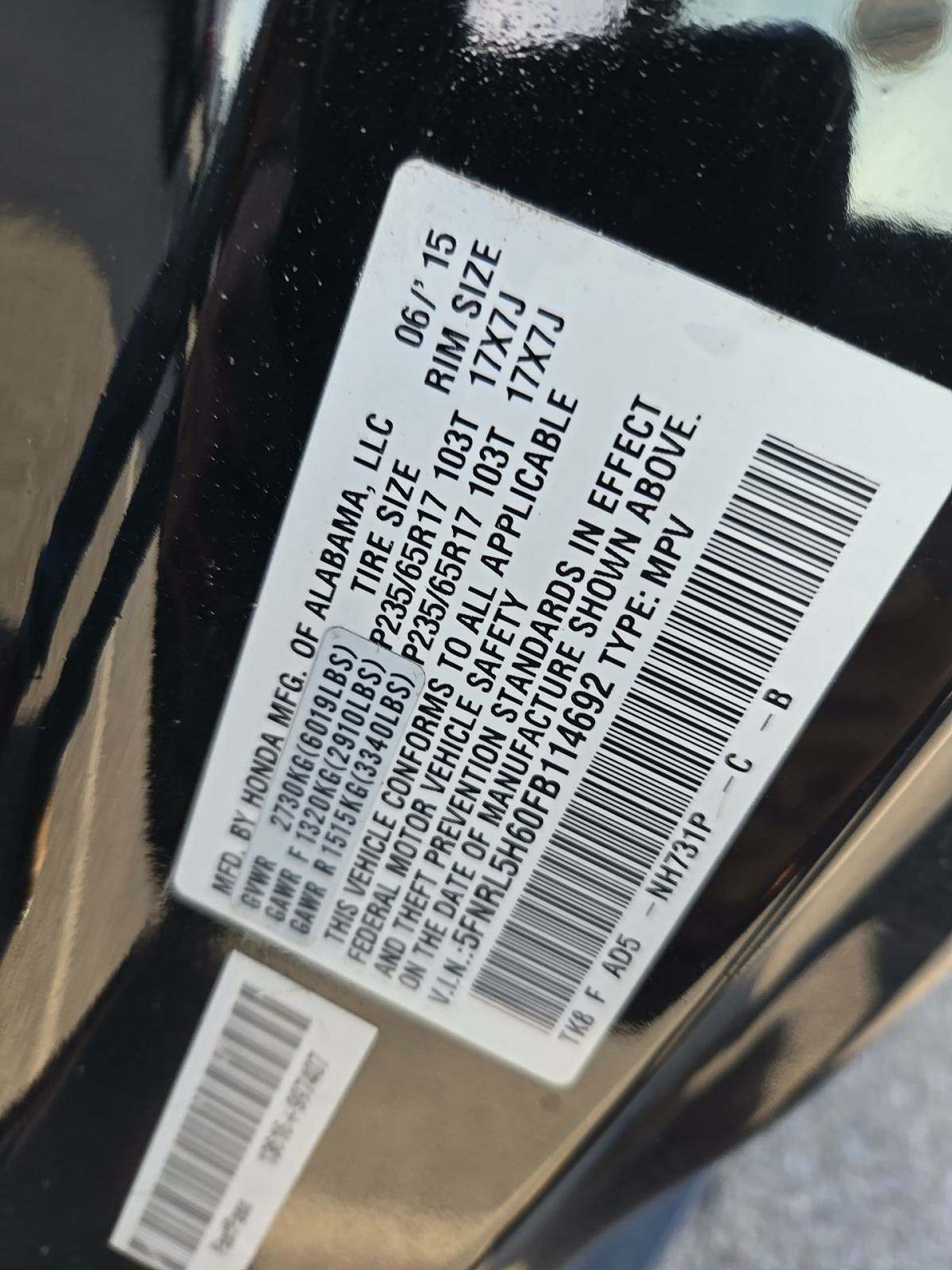 2015 Honda Odyssey EX-L FWD