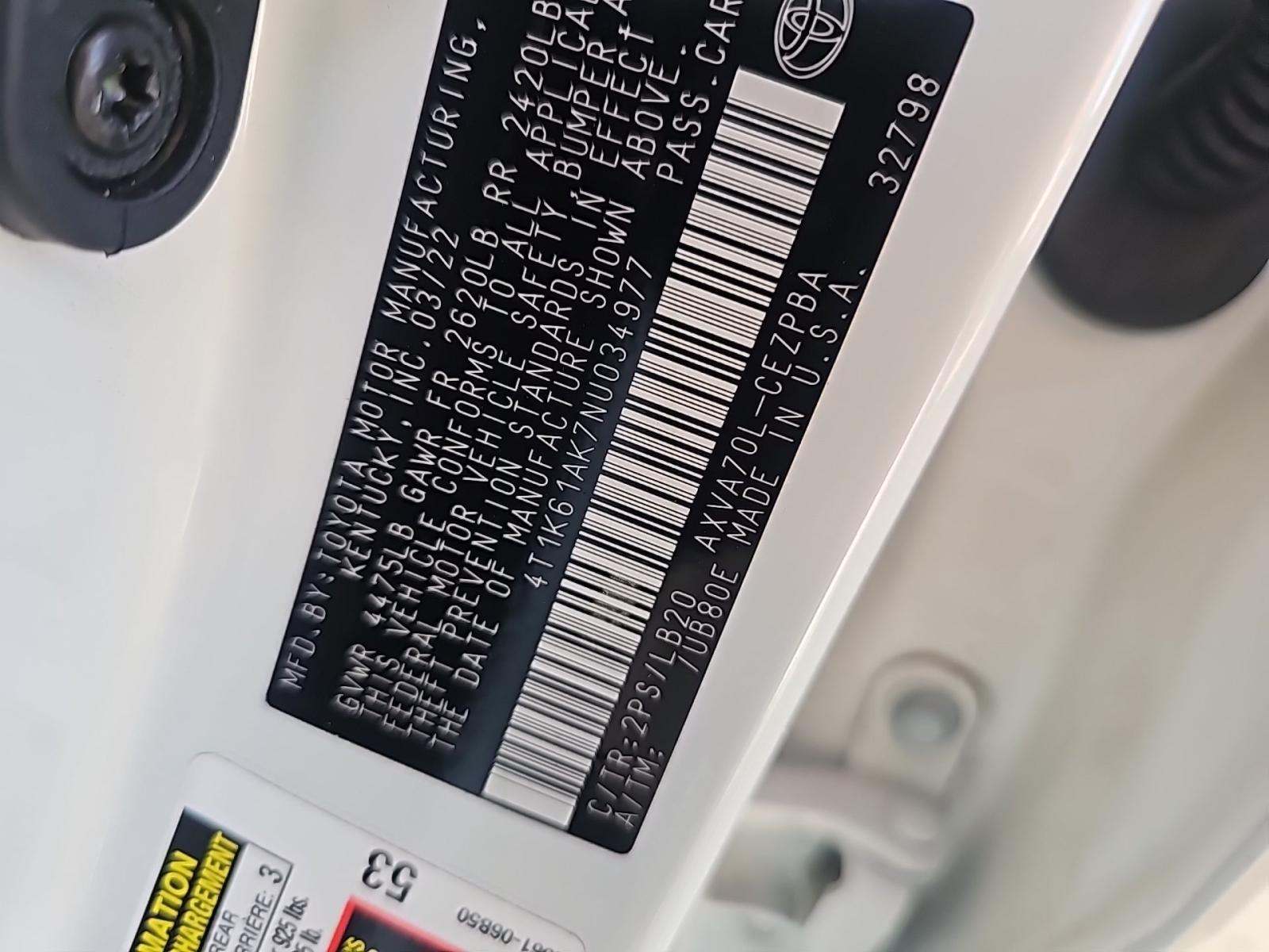 2022 Toyota Camry XSE FWD