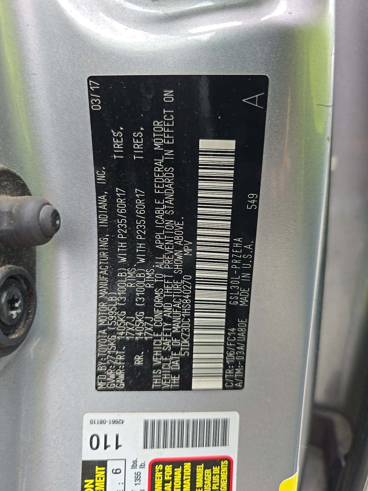 2017 Toyota Sienna LE FWD