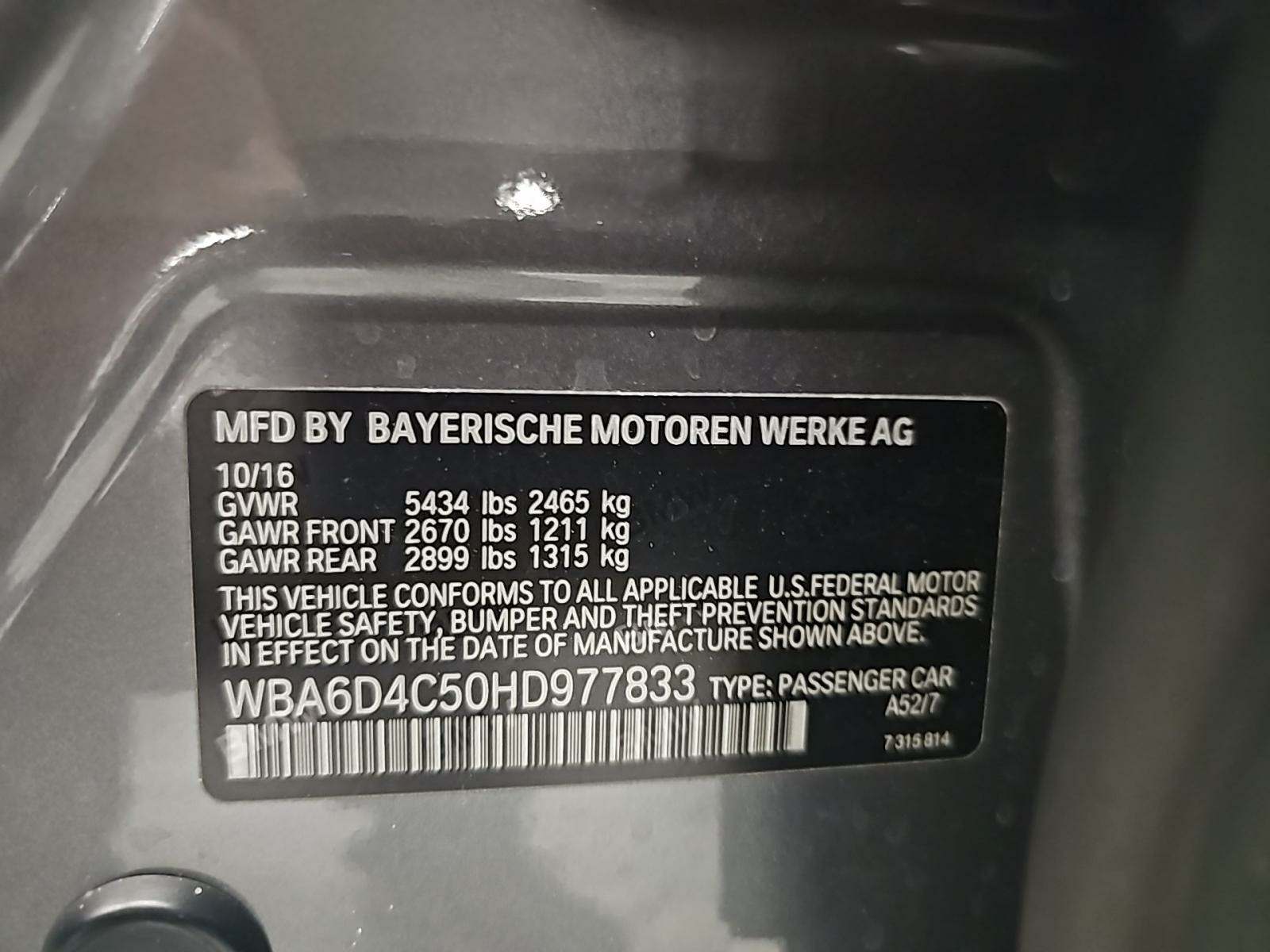 2017 BMW 6 Series 650i RWD