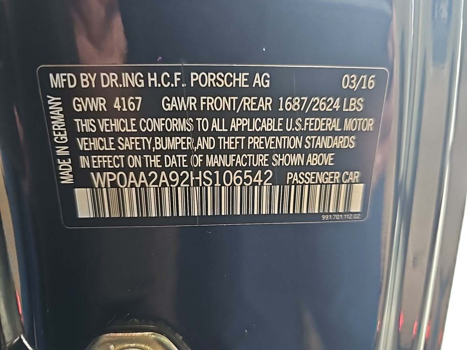 2017 Porsche 911 Carrera RWD