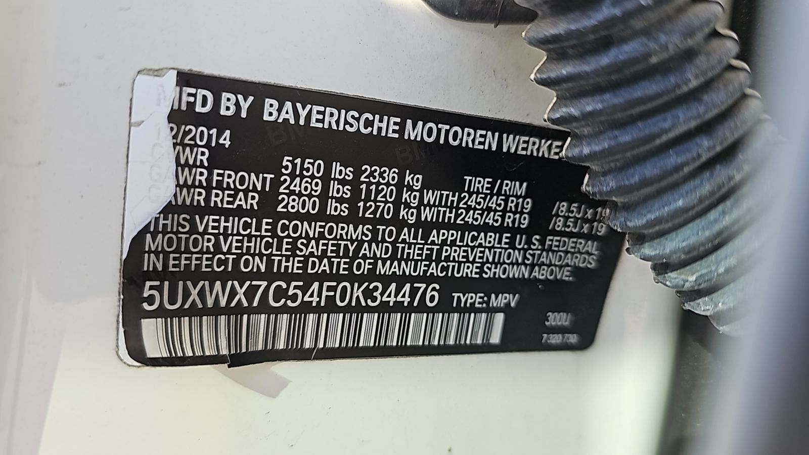 2015 BMW X3 xDrive35i M SPORT LINE AWD