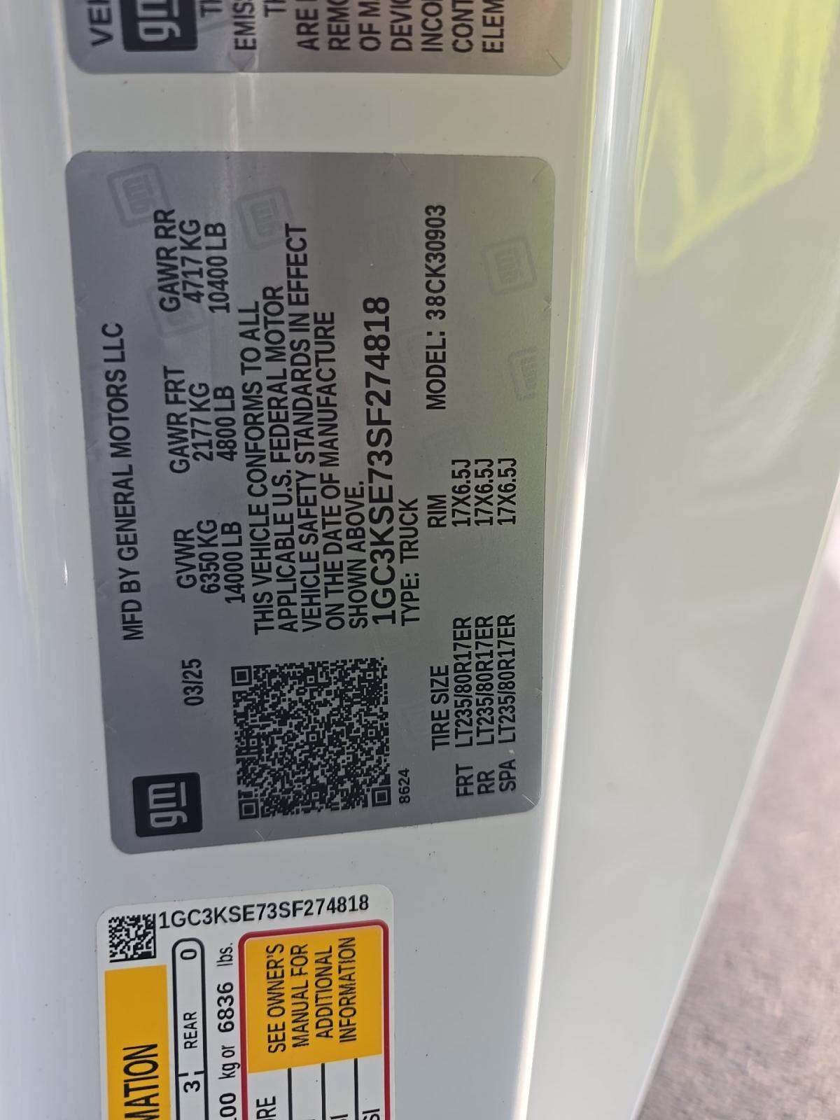 2025 Chevrolet Silverado 3500HD Work Truck AWD