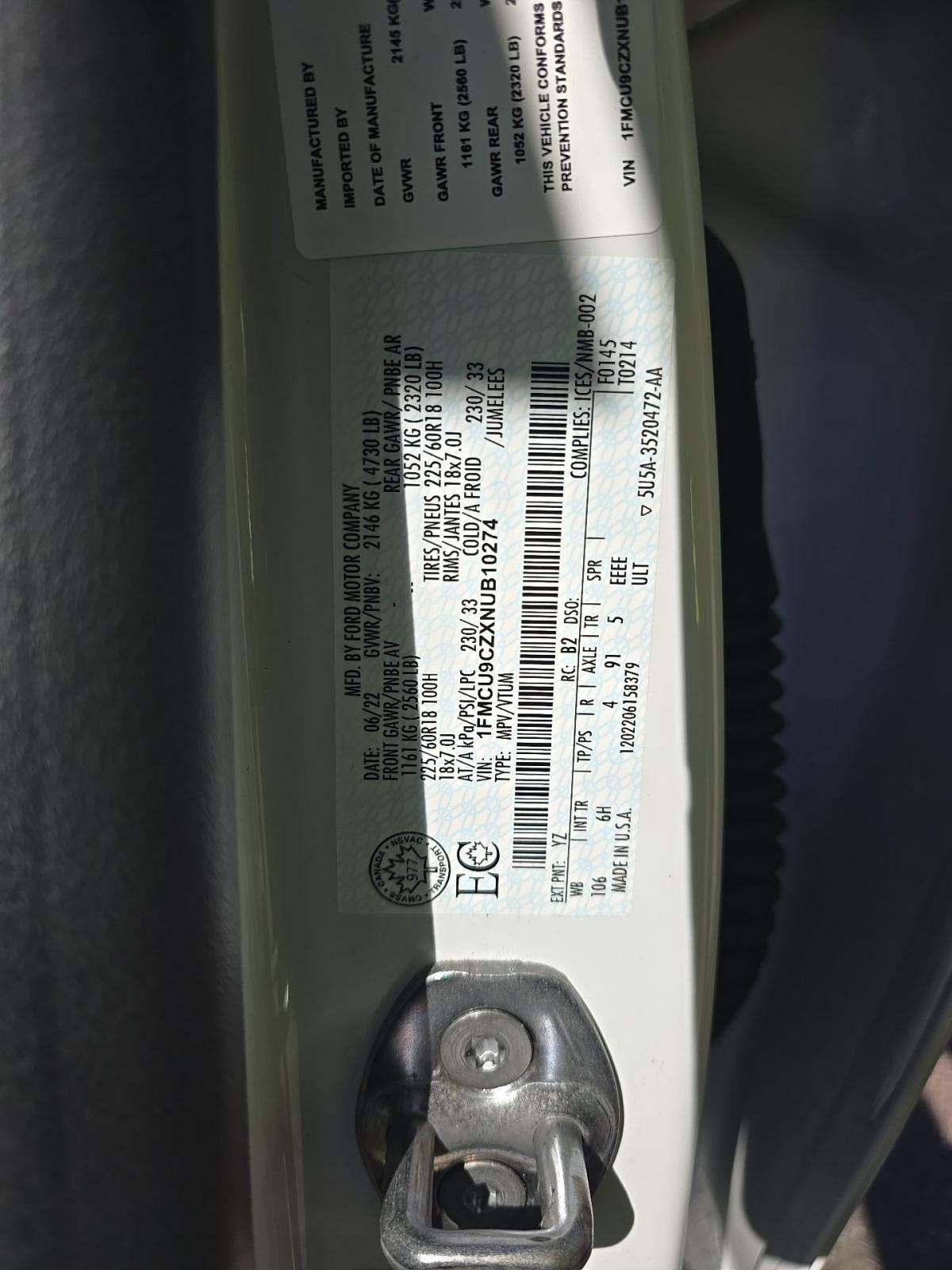 2022 Ford Escape Hybrid SEL AWD