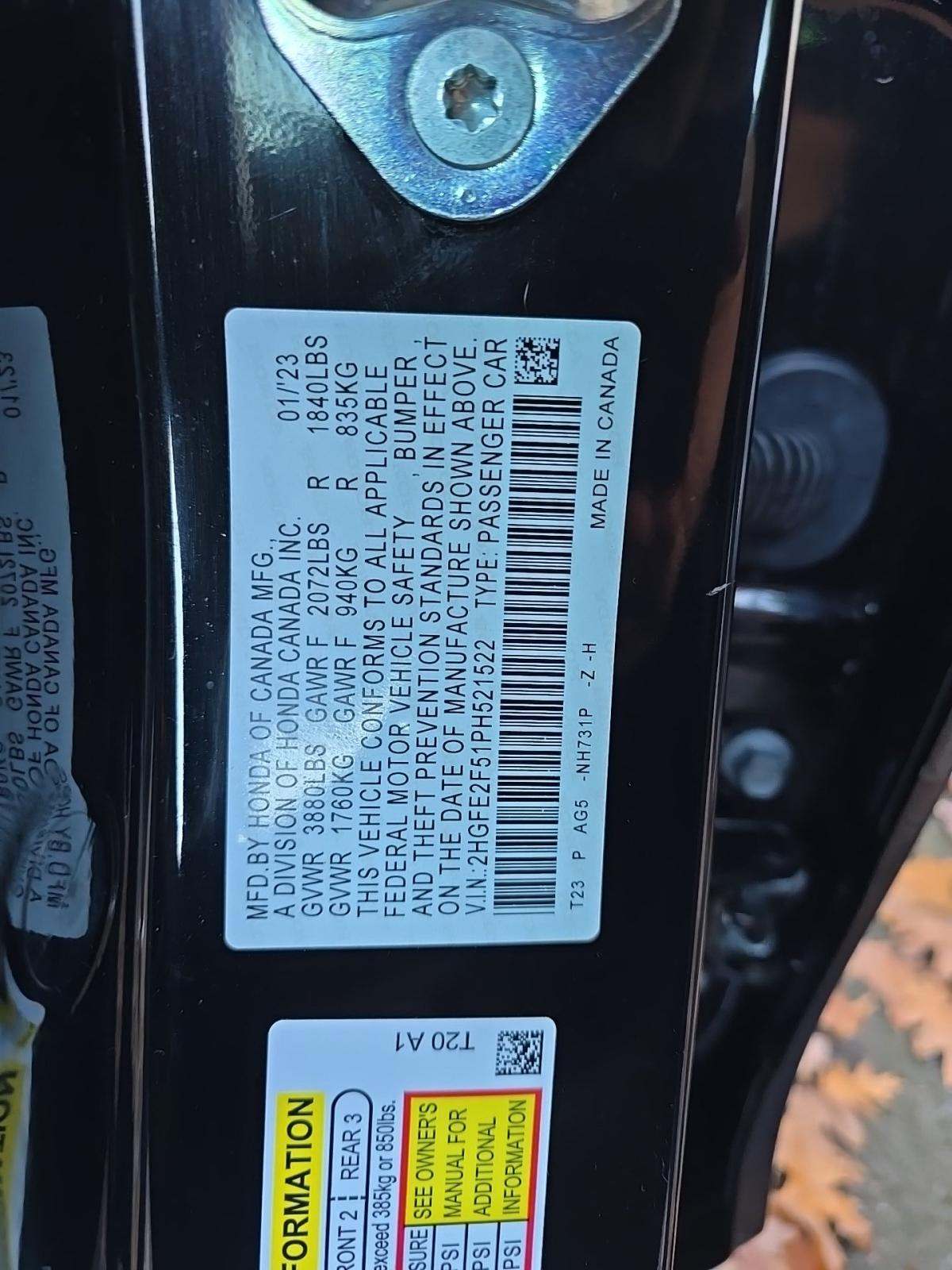 2023 Honda Civic Sport FWD